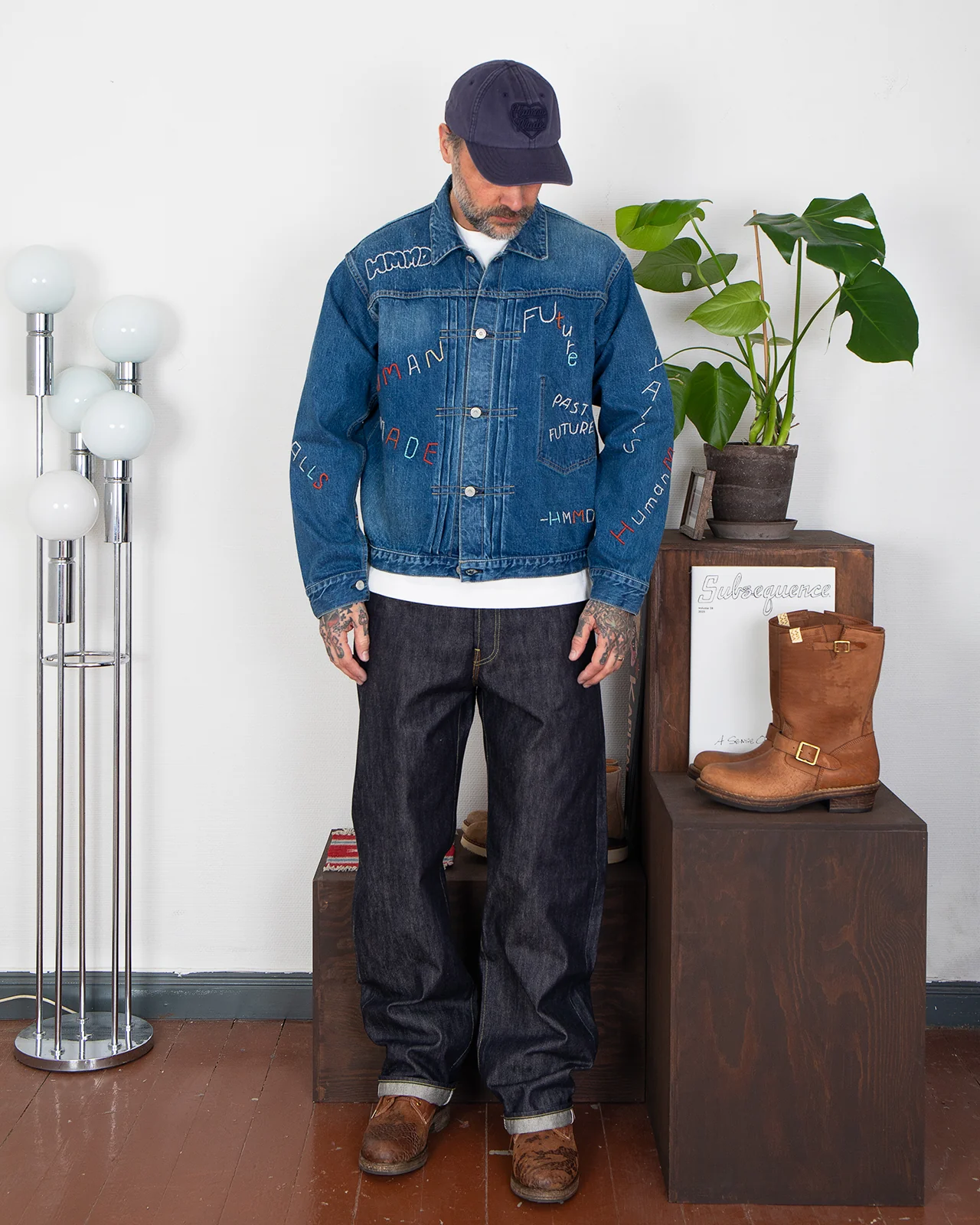 Human Made Embroidered Denim Work Jacket - Image 2