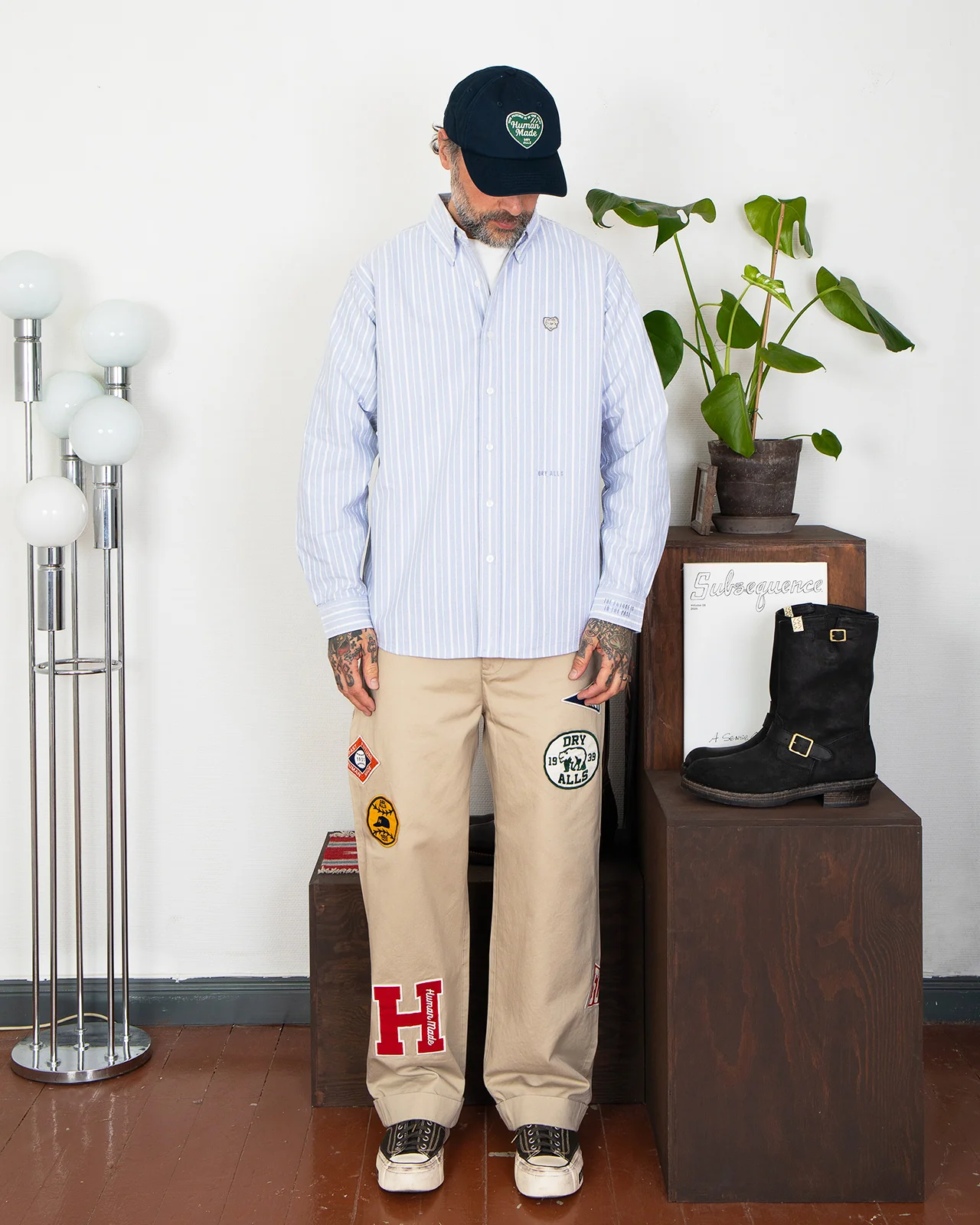 Human Made Stripe Ox B.D Shirt, Blue - Image 2