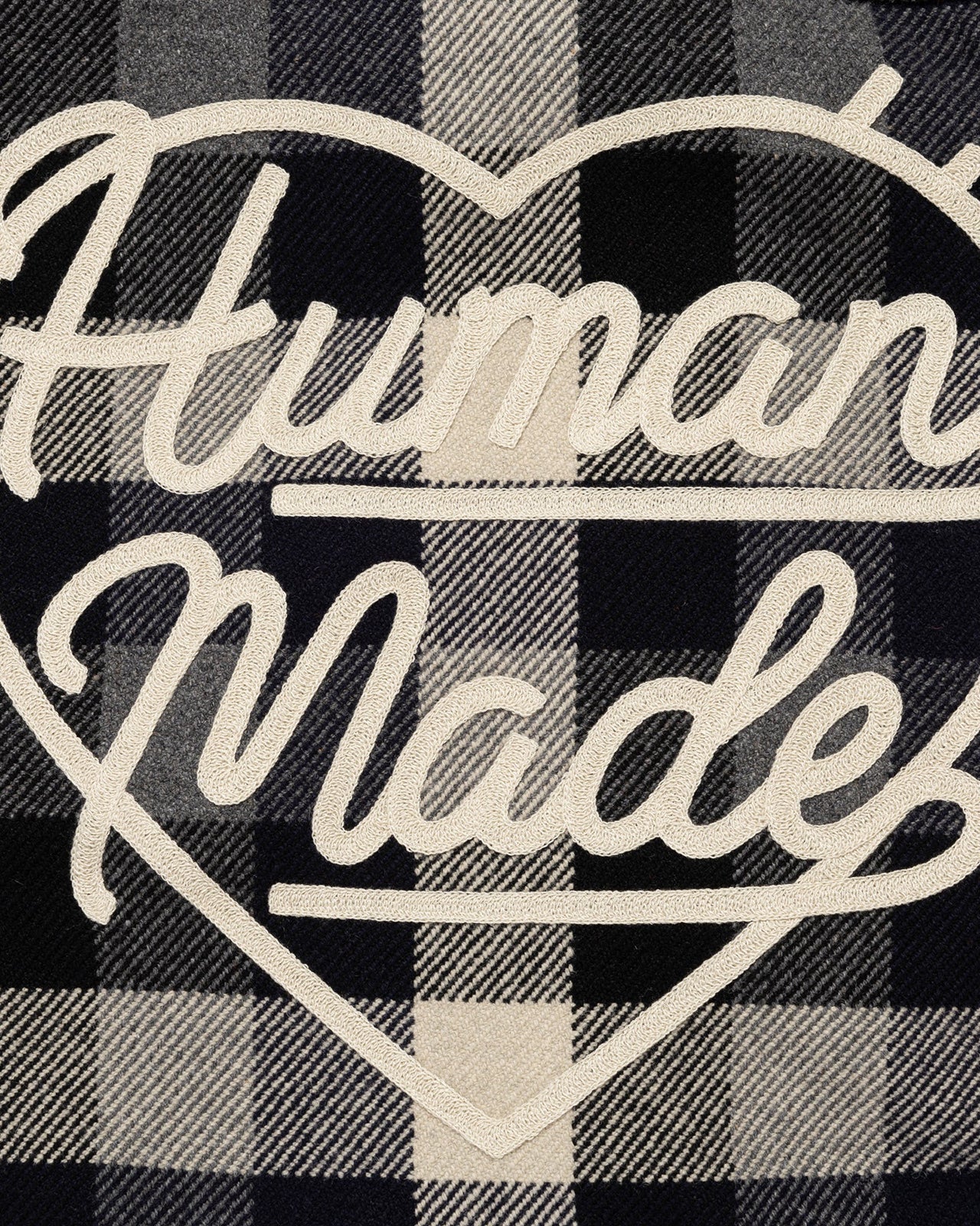 Human Made Wool Check Shirt Jacket, Black - Image 6
