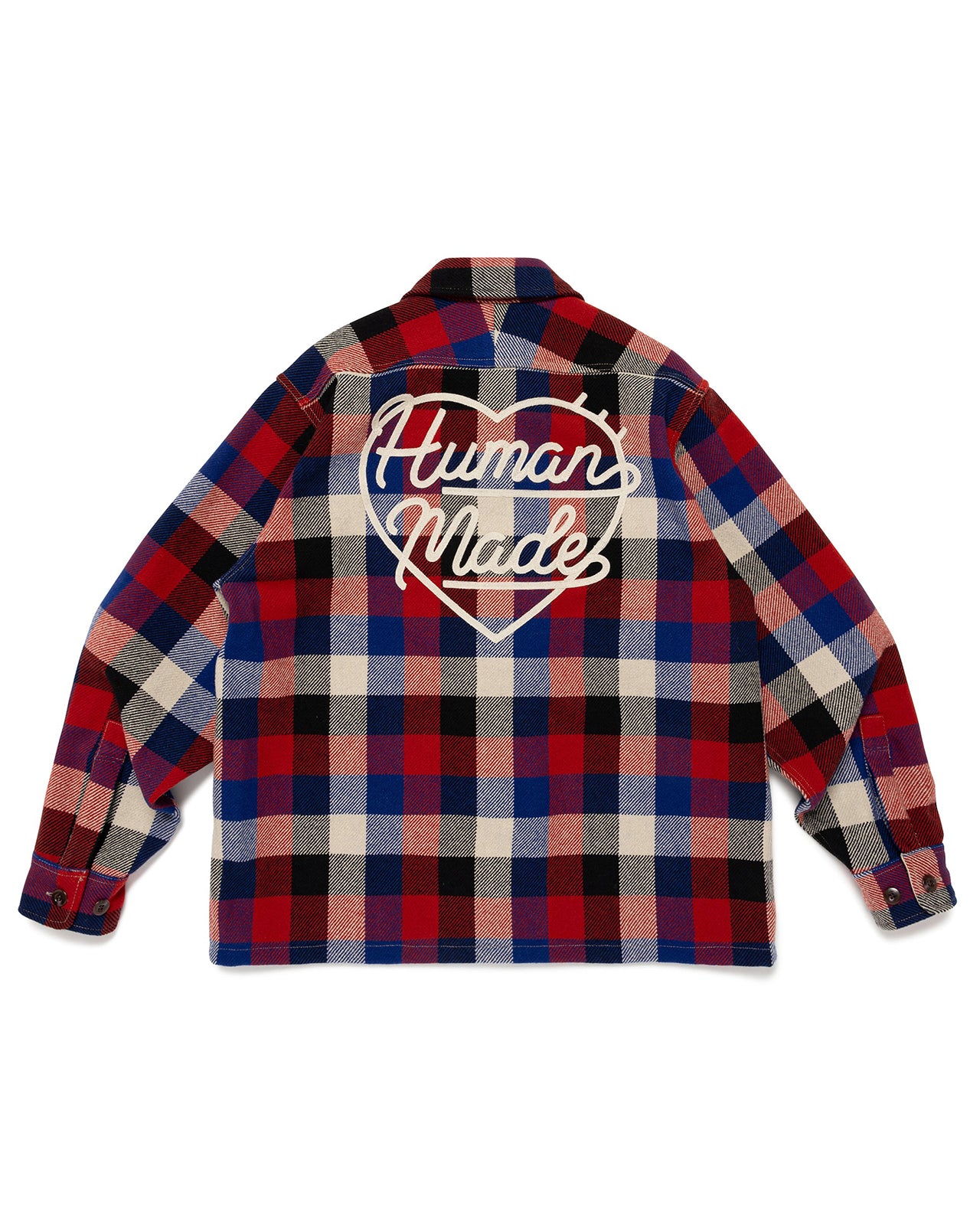 Human Made Wool Check Shirt Jacket, Red - Image 3