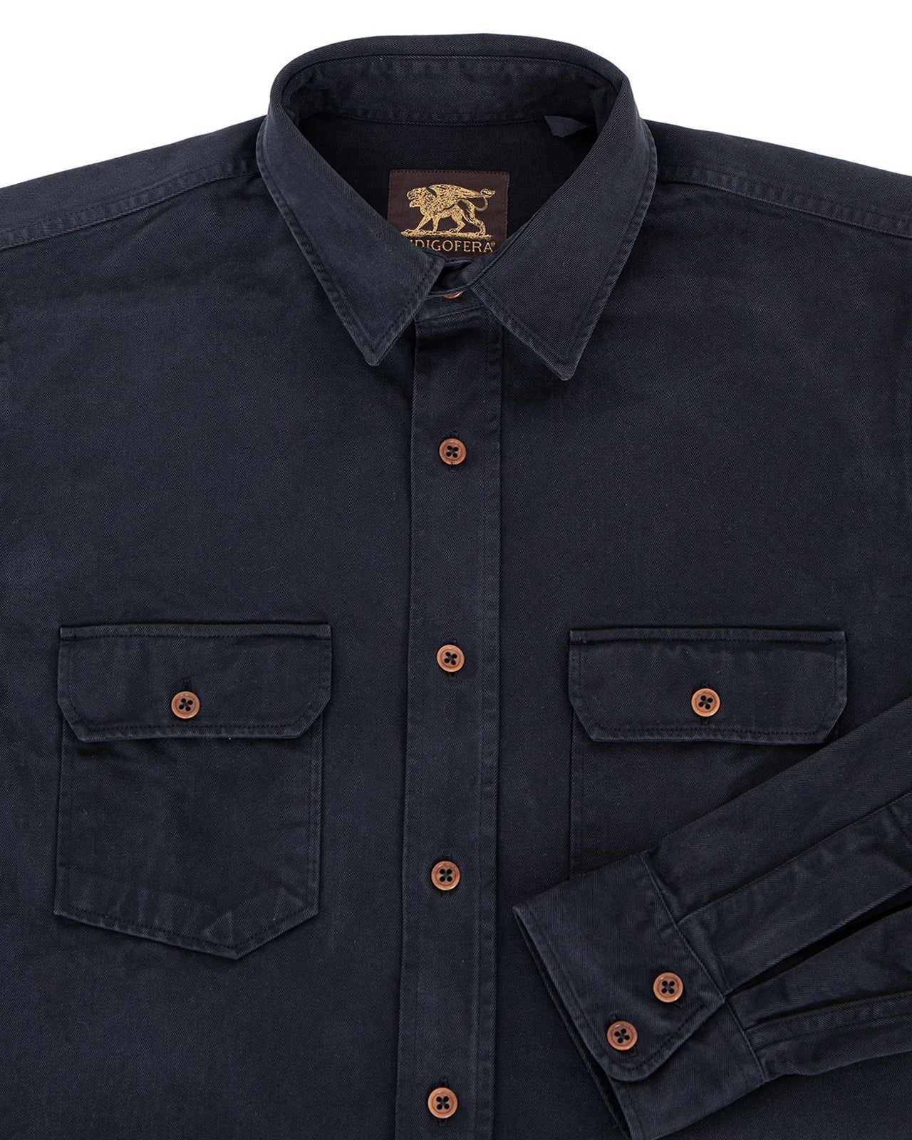 Indigofera Alamo Shirt, Cotton Twill, Marshall Black - Image 2