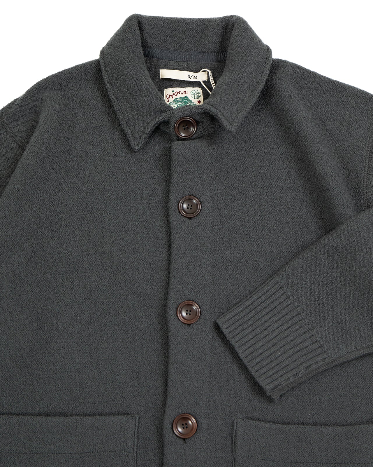 Indigofera Brewster Wool Cardigan, Dark Grey - Image 3