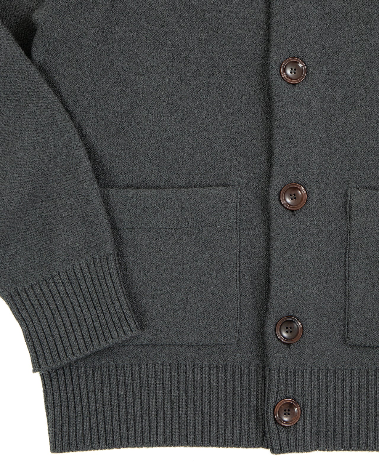 Indigofera Brewster Wool Cardigan, Dark Grey - Image 4