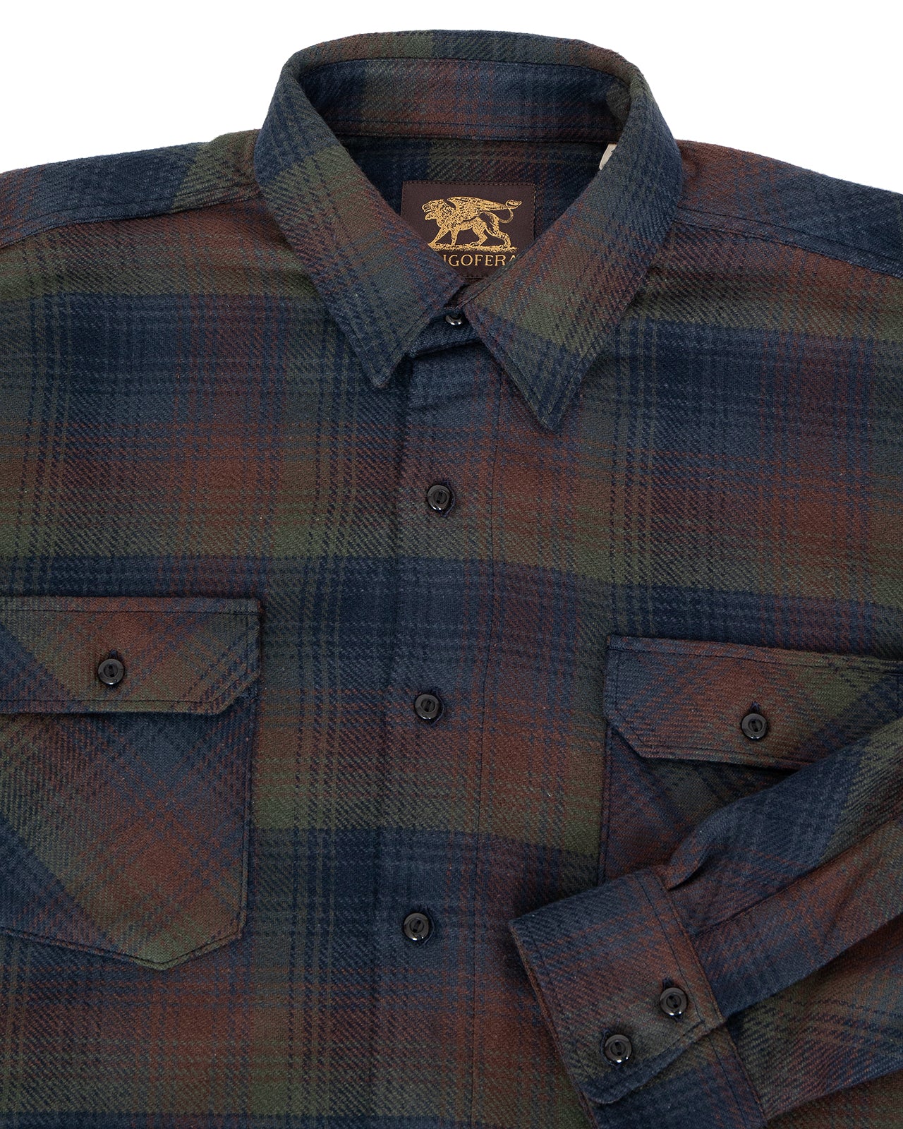 Indigofera Bryson Shirt, Flannel Check, Dark Green / Wine / Black / Navy - Image 3