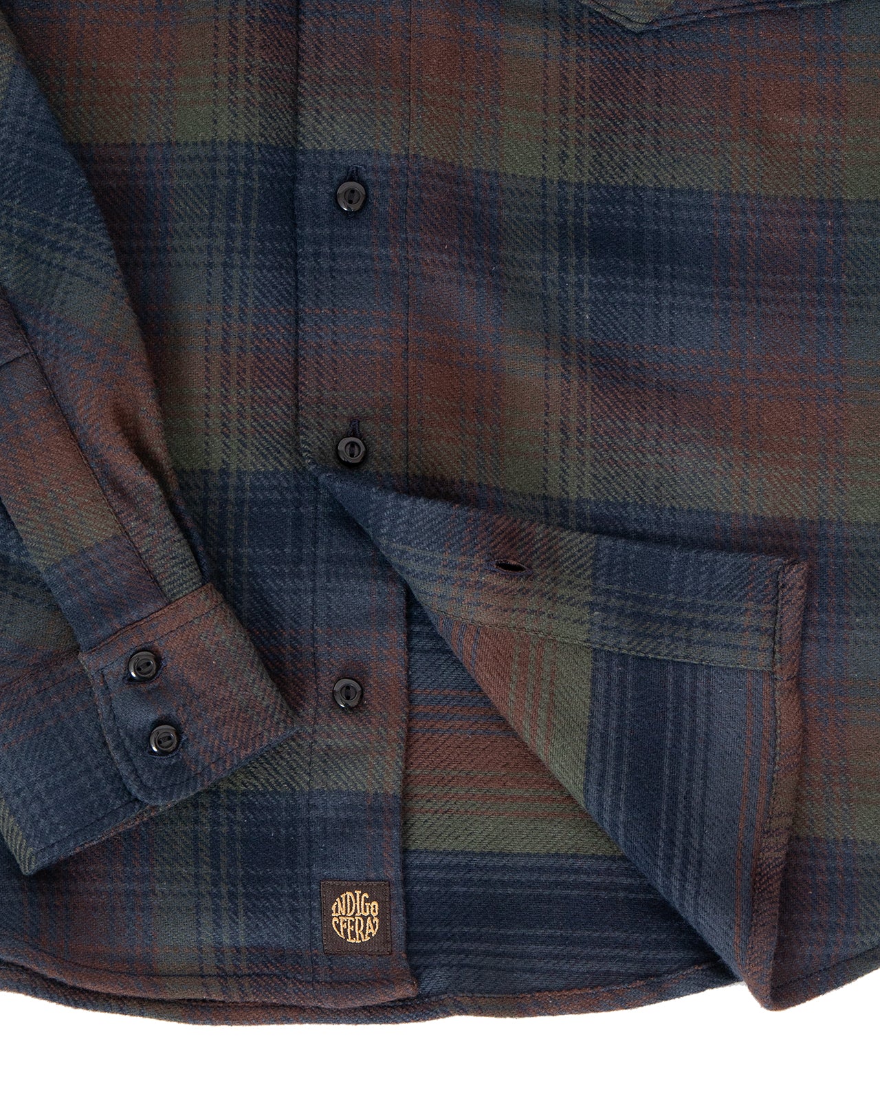 Indigofera Bryson Shirt, Flannel Check, Dark Green / Wine / Black / Navy - Image 4