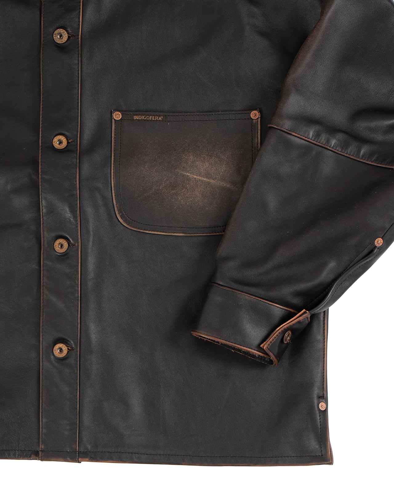 Indigofera Caleb Leather Jacket, Used Black - Image 4