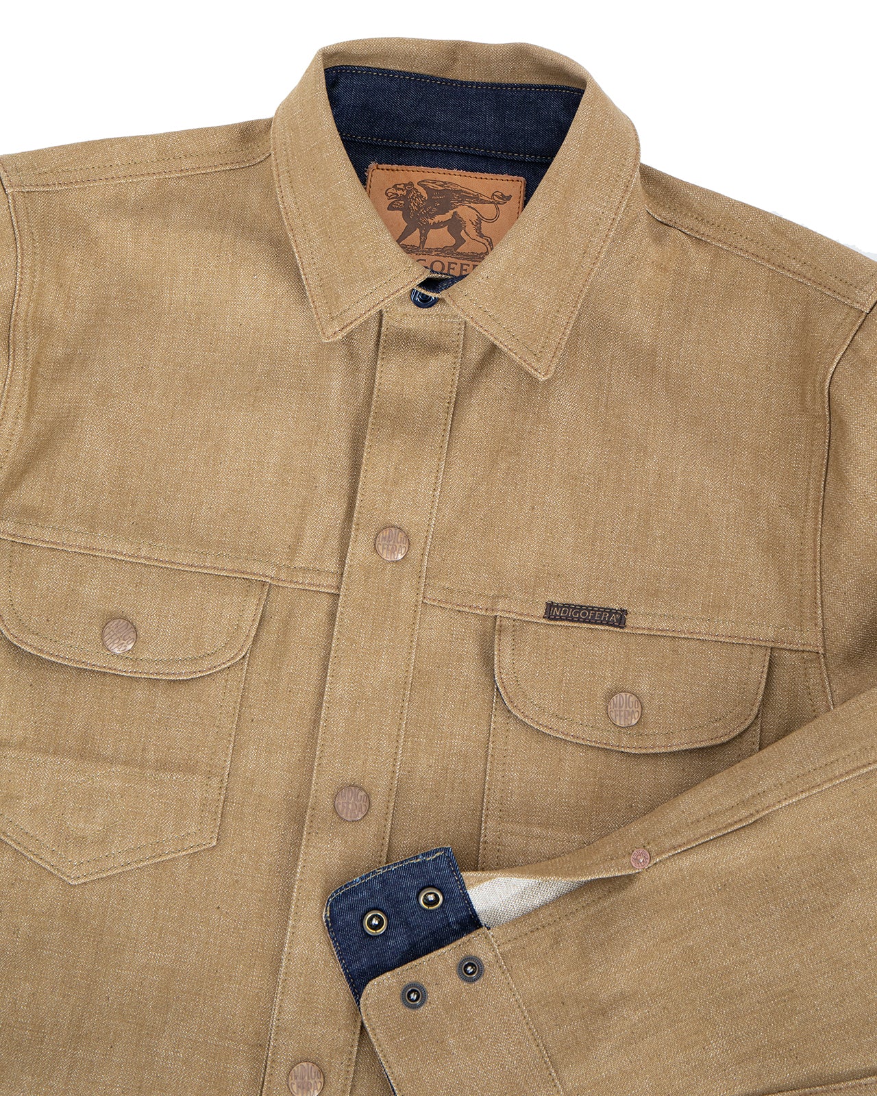 Indigofera Copeland Shirt, Canjilon Broken Twill, Beige - Image 3