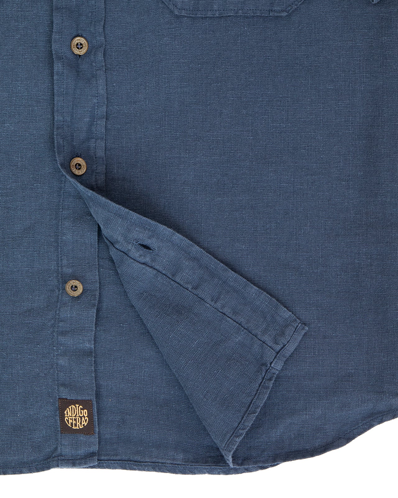 Indigofera Delray Shirt, Linen Canvas, Mood Indigo - Image 4