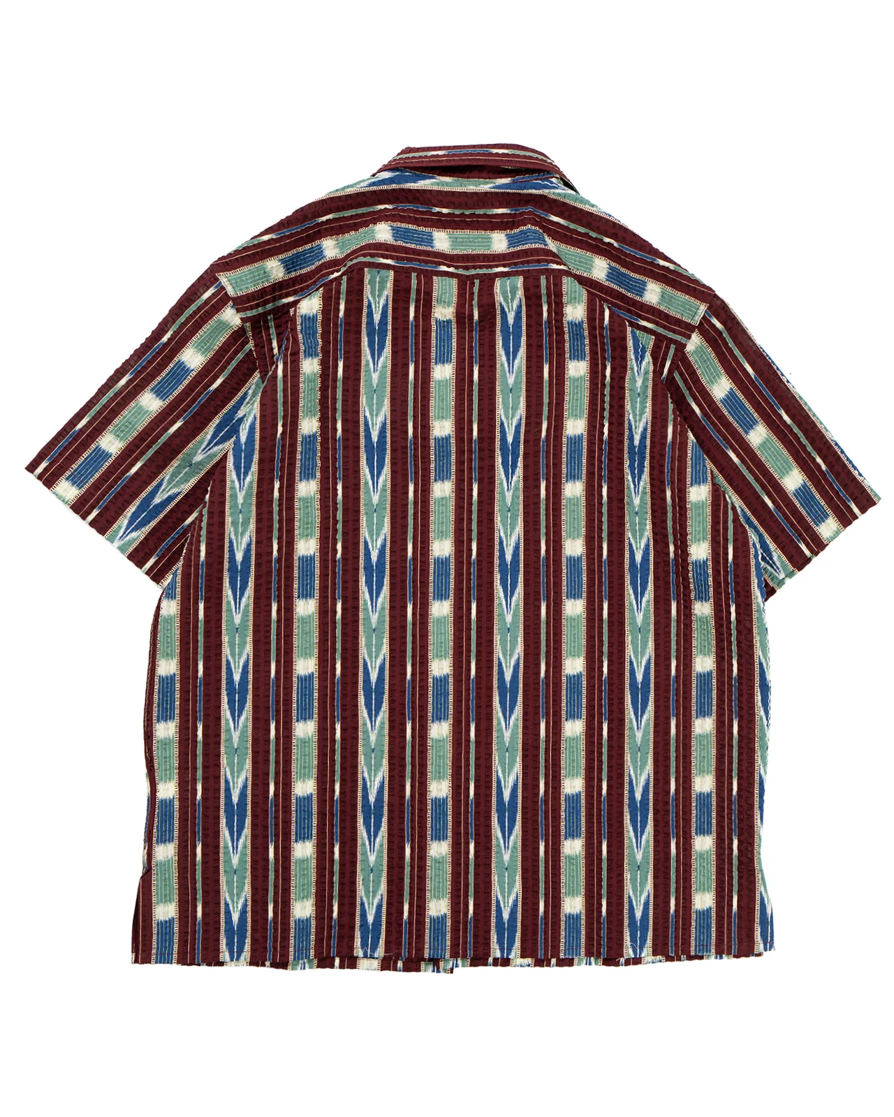 Indigofera Deville Shirt, Printed Seersucker, Wine / Ecru - Image 3