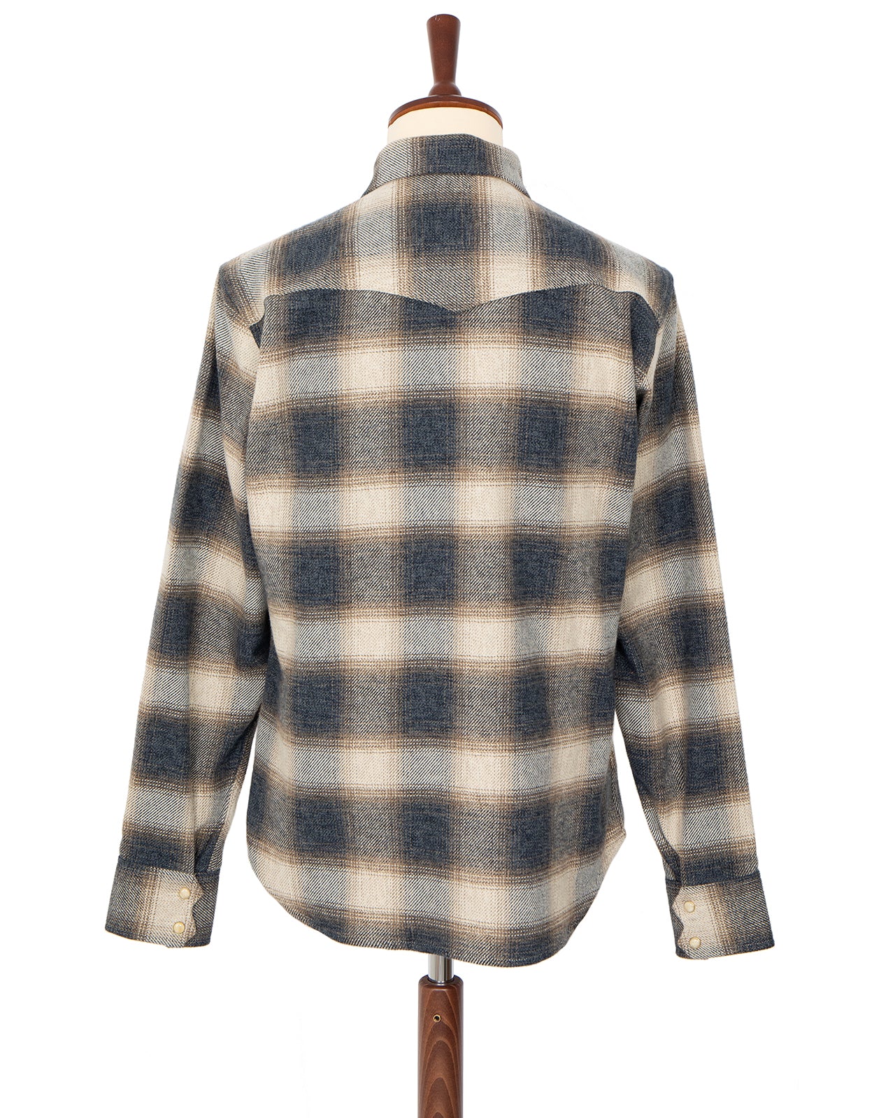 Indigofera Dollard Shirt, Flannel Check, Ecru / Beige / Grey - Image 4