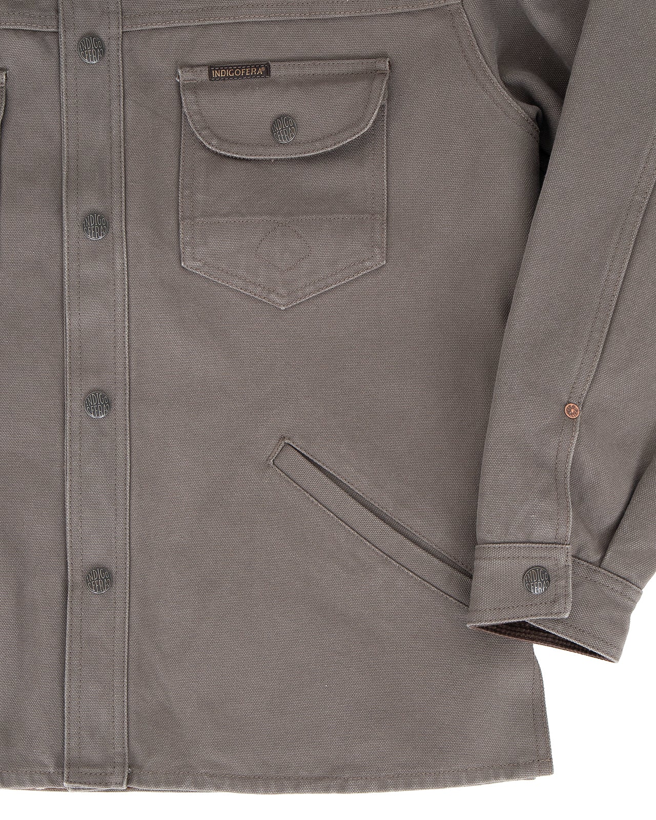 Indigofera Fargo Rider Jacket, Smithson Canvas, Warm Grey - Image 5