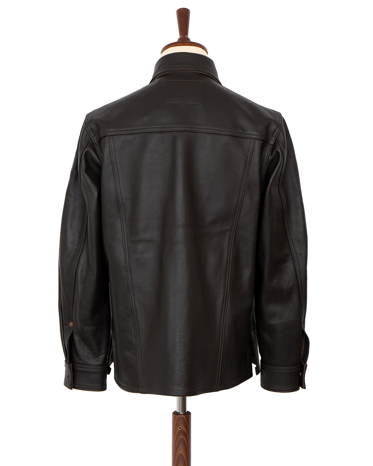 Indigofera Fargo Trucker Jacket, Brown Leather - Image 3