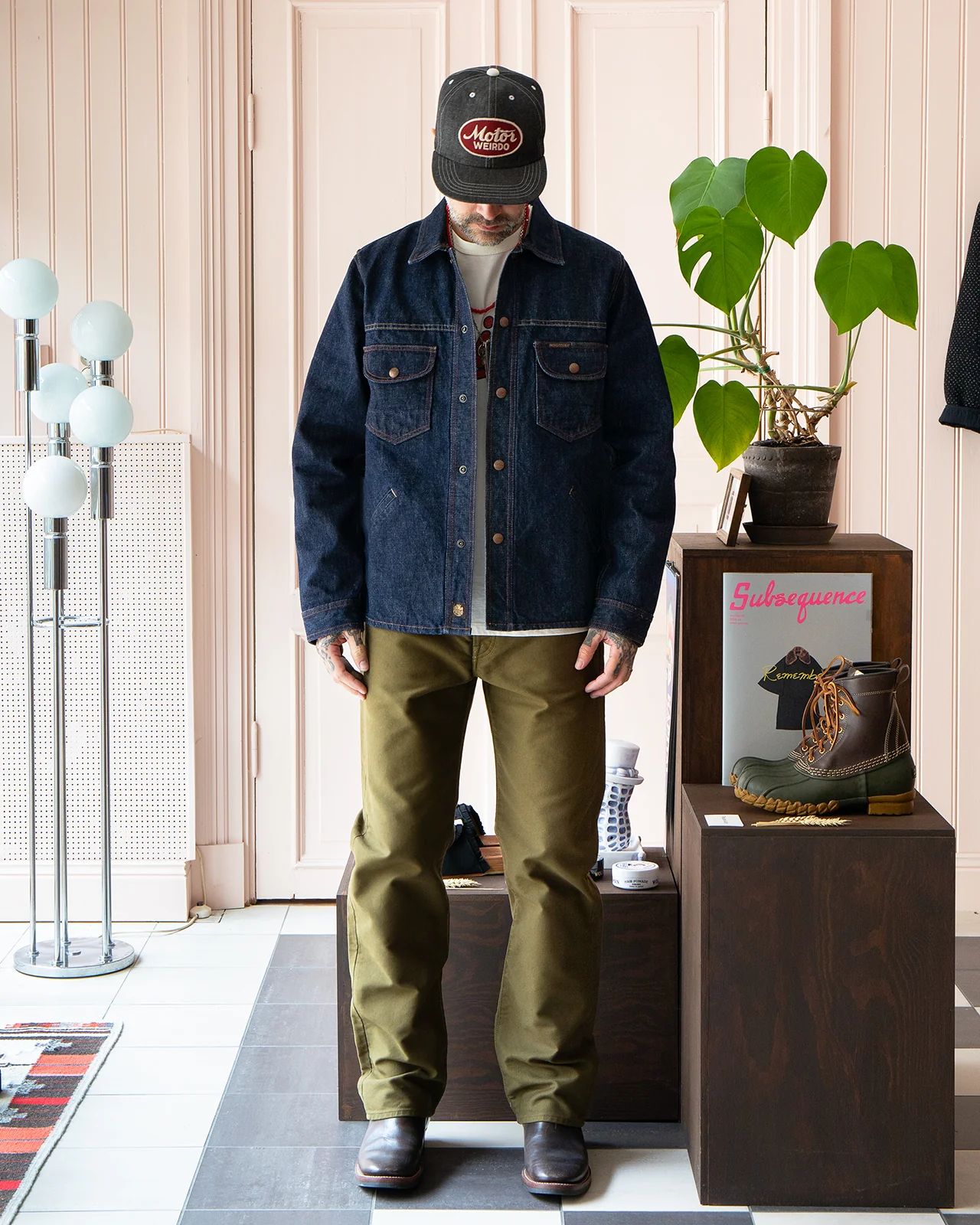 Indigofera Fargo Trucker Jacket, Shiroyama Rinsed - Image 2