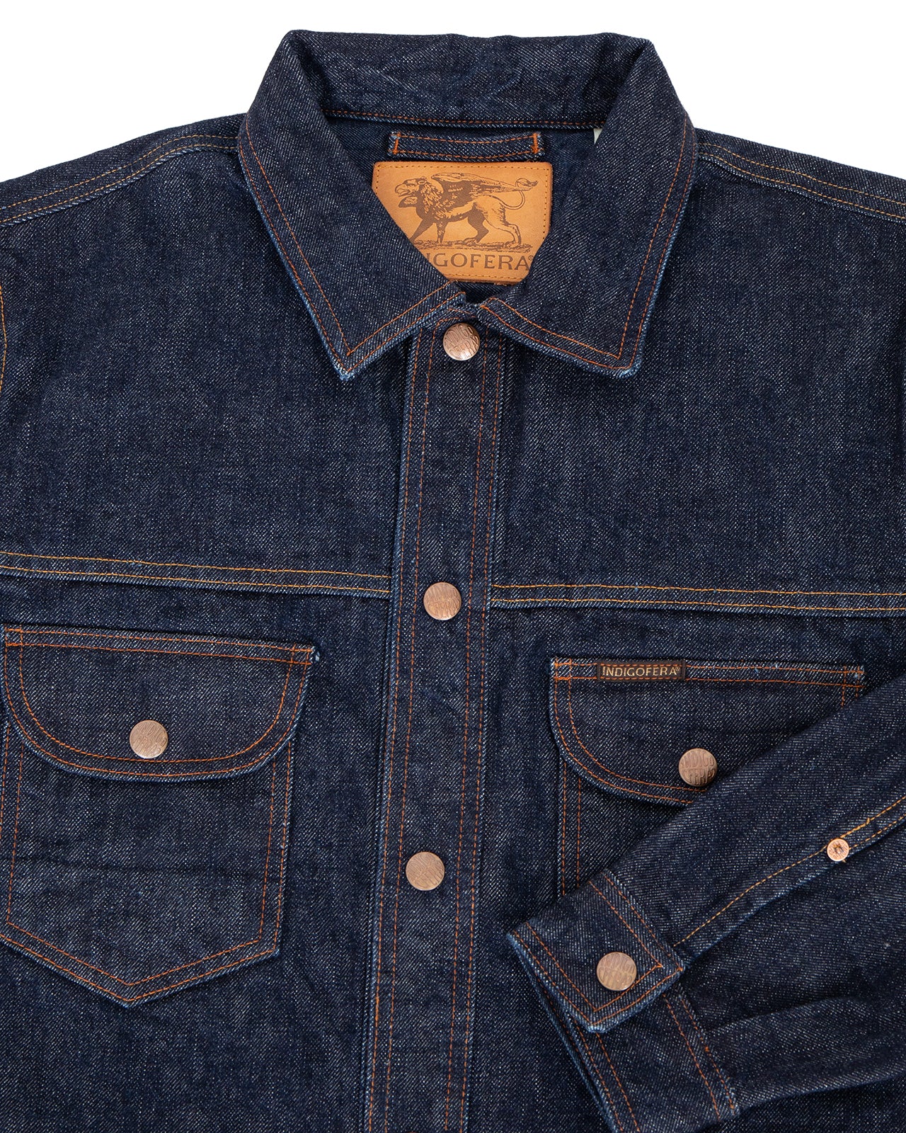 Indigofera Fargo Trucker Jacket, Shiroyama Rinsed - Image 3