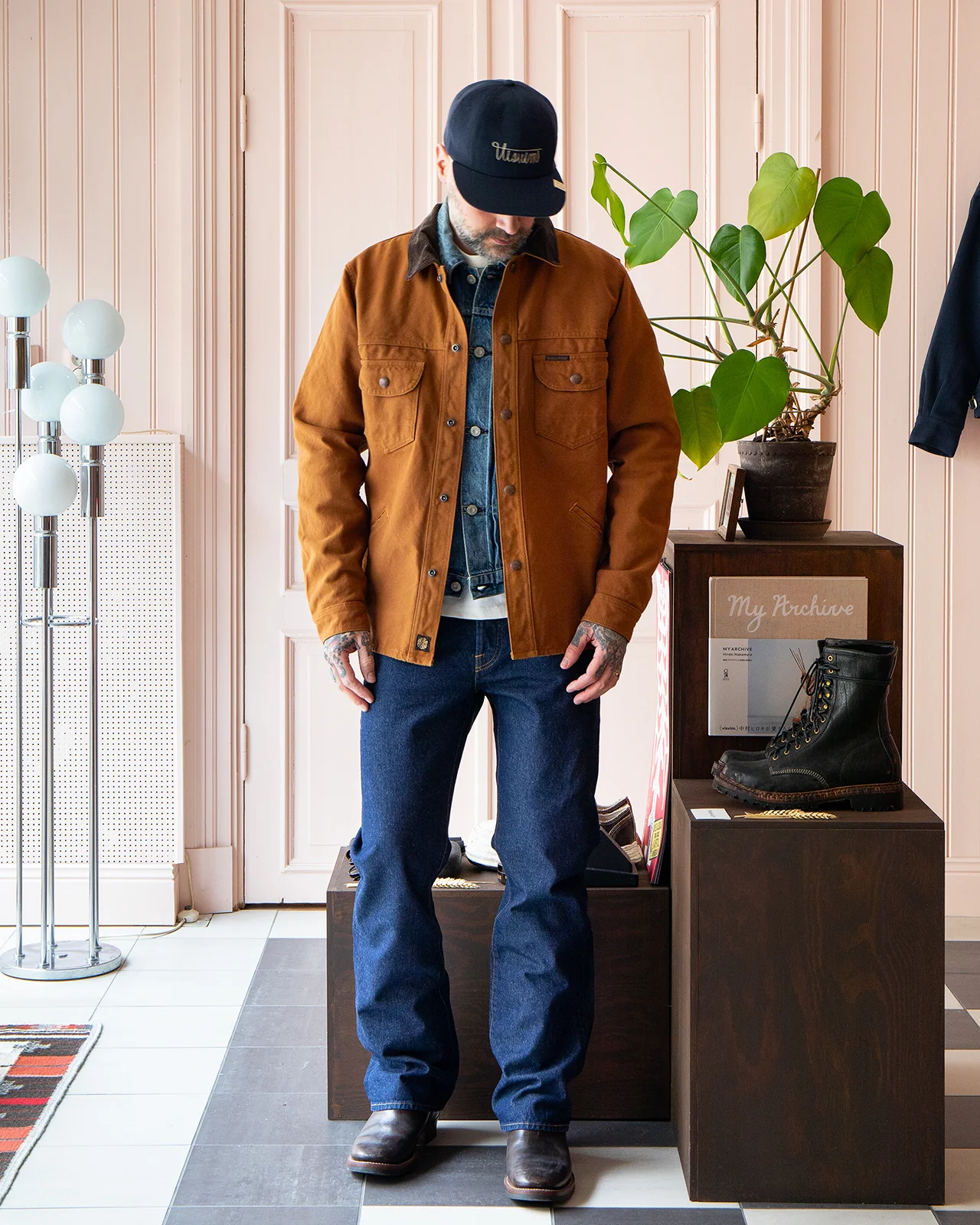 Indigofera Fargo Trucker Jacket, Smithson Canvas, 86 Terracotta - Image 2