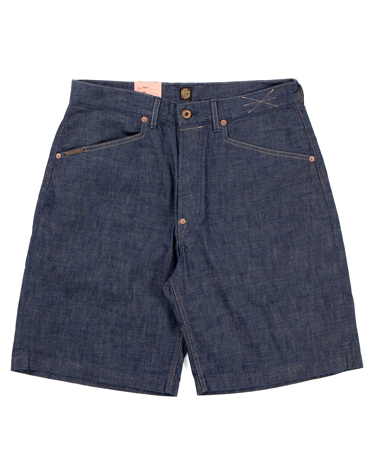 Indigofera Foley Shorts, Military Chambray, Soaked