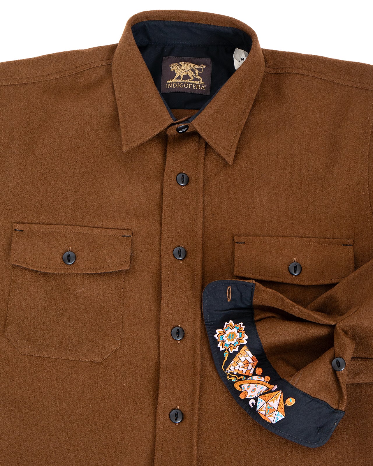 Indigofera Iconic Wool Shirt, Brown - Image 2