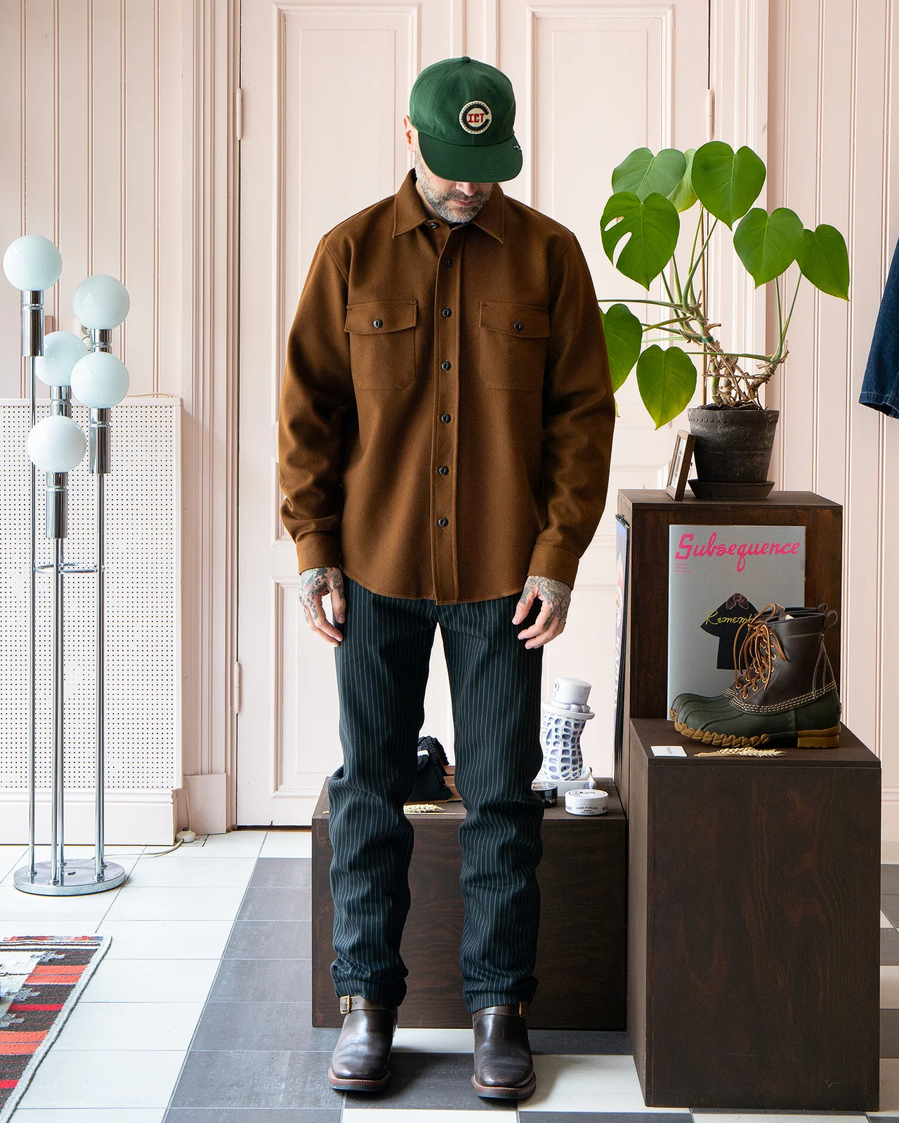 Indigofera Iconic Wool Shirt, Brown - Image 3