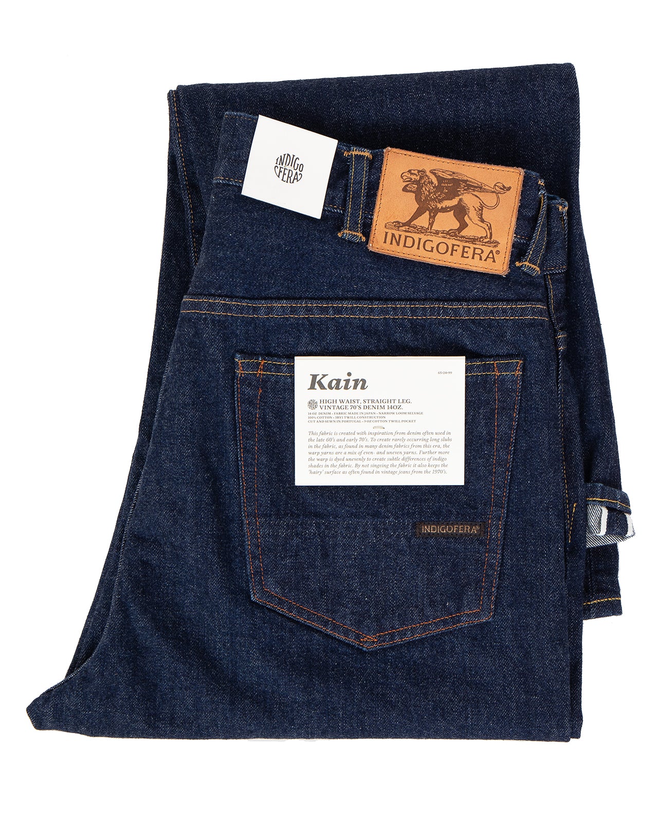 Indigofera Kain Jeans, Vintage 70s Denim, Rinsed - Image 4