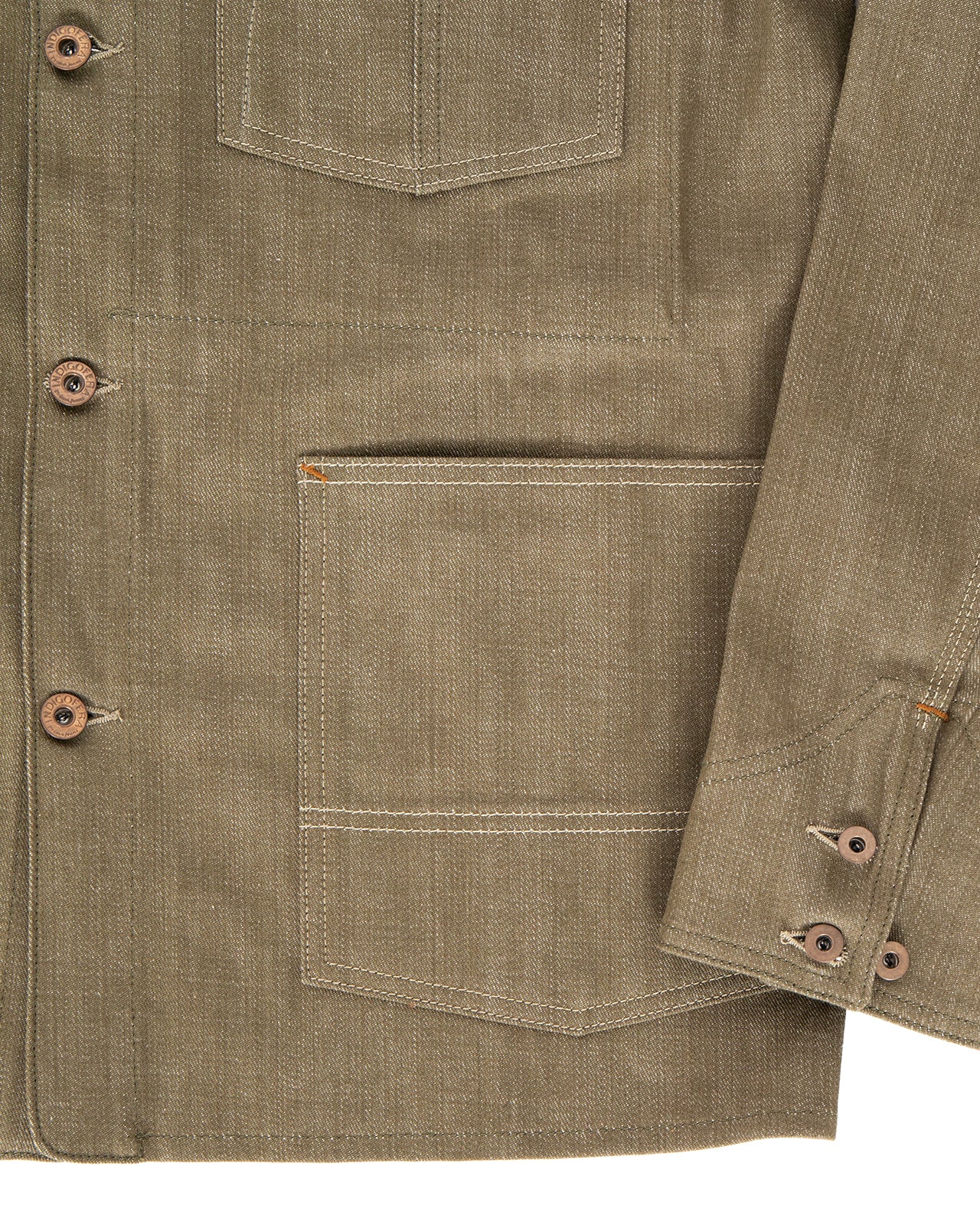 Indigofera Kurt Jacket, Desert Moss Green Selvage - Image 3