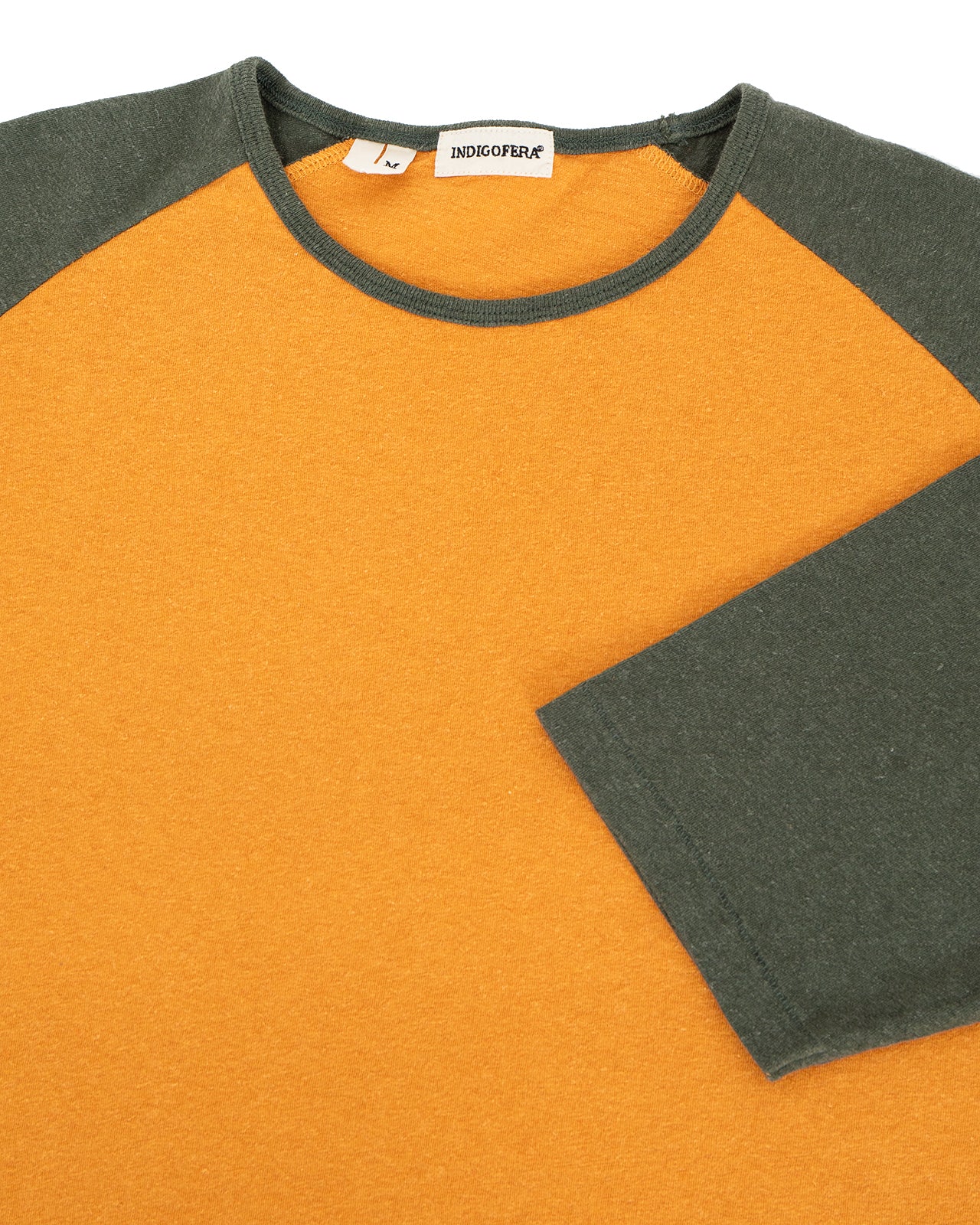 Indigofera Leon Raglan Sweater, Orange / Green Resin - Image 3