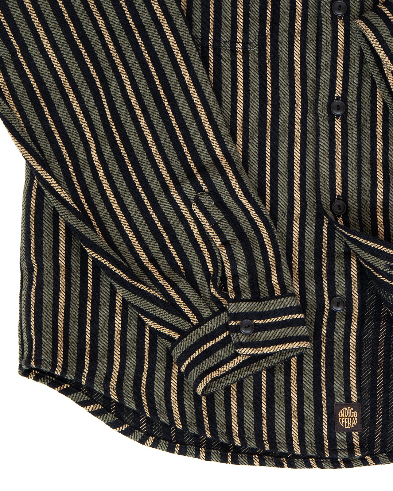 Indigofera McAllen Shirt, Twill Stripe, Black / Beige / Grey - Image 4