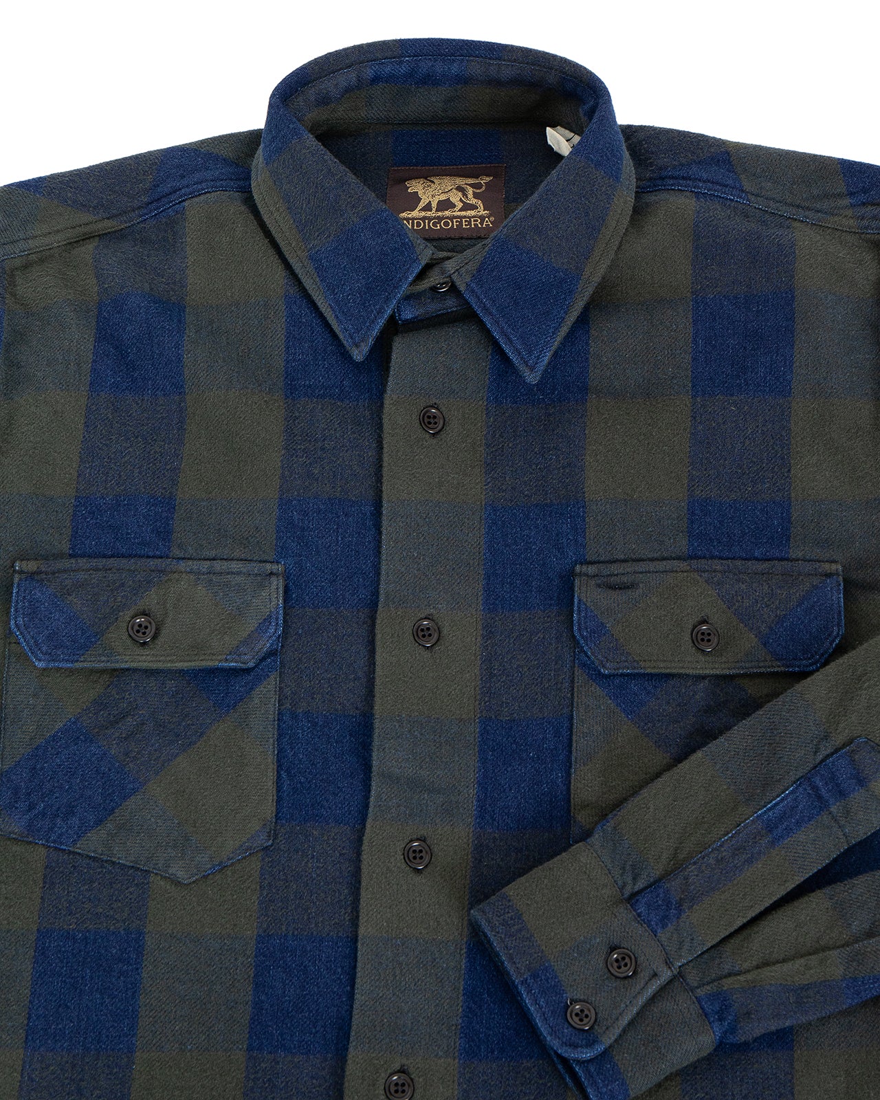 Indigofera Norris Shirt, Indigo / Green - Image 3