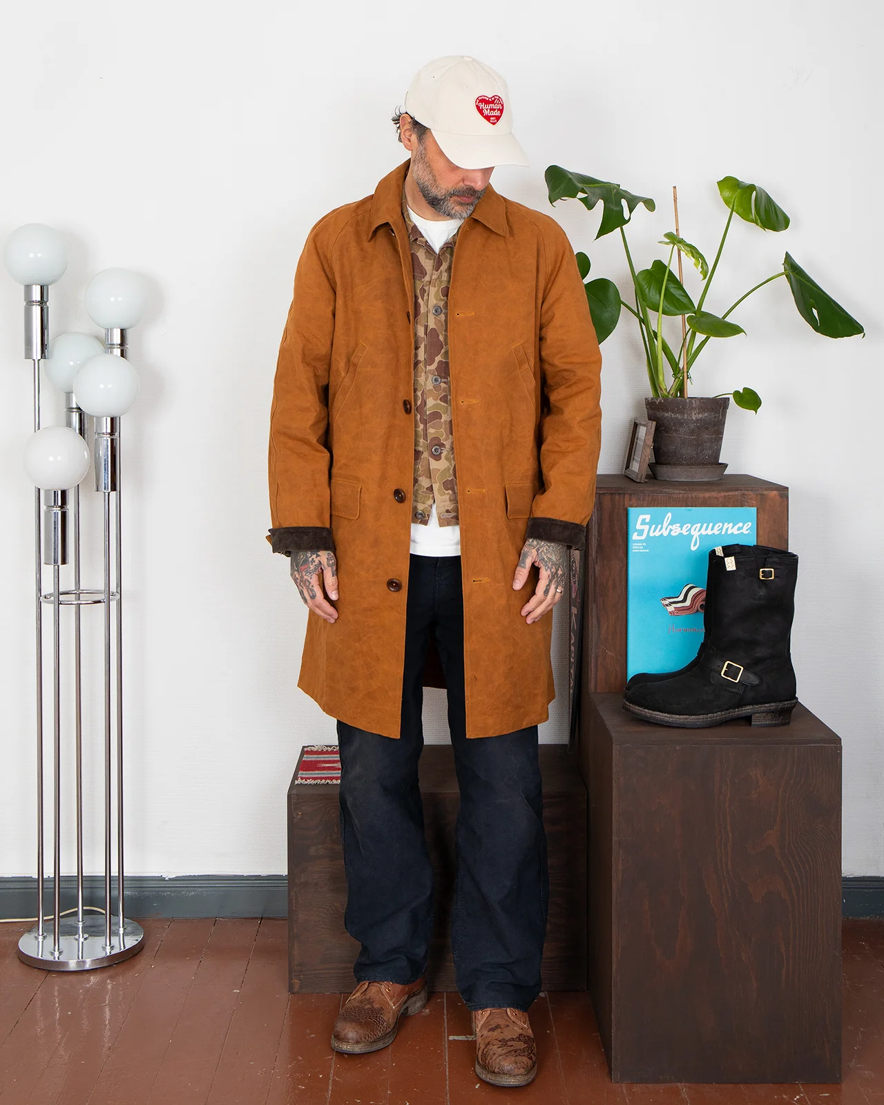 Indigofera Raven Coat, Coated Cotton Twill, Brown - Image 2