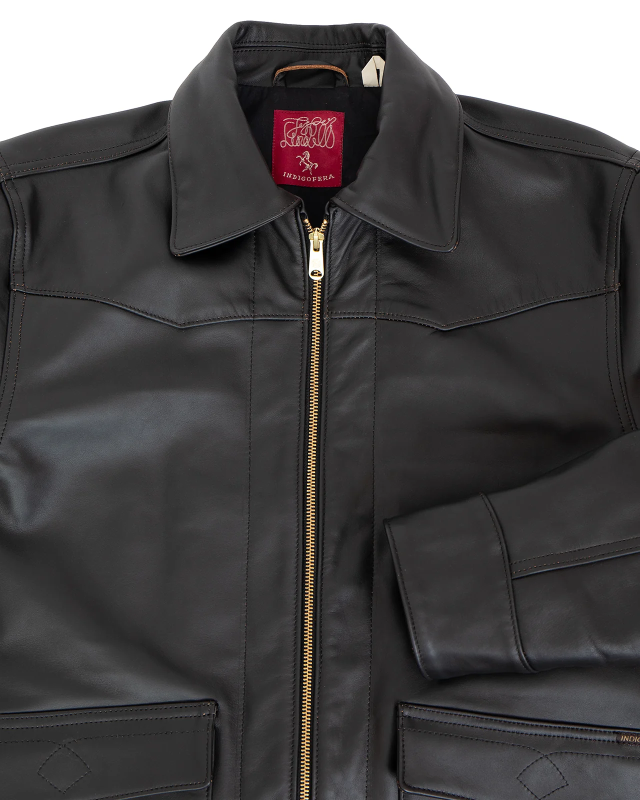 Indigofera Robertson Leather Jacket Black Tea Core - Image 4