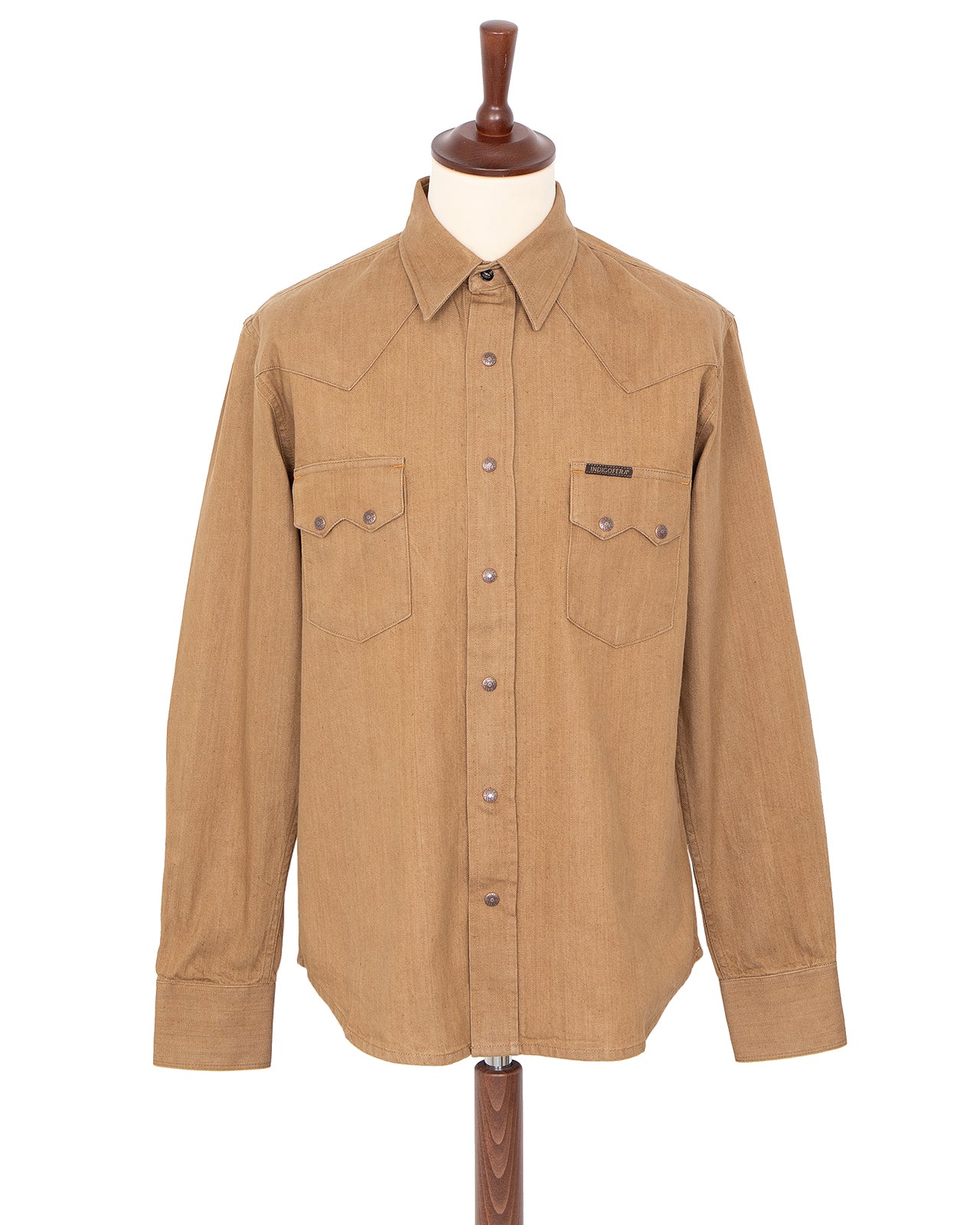 Indigofera Ryman Denim Shirt, Carson Denim Beige, Rinsed