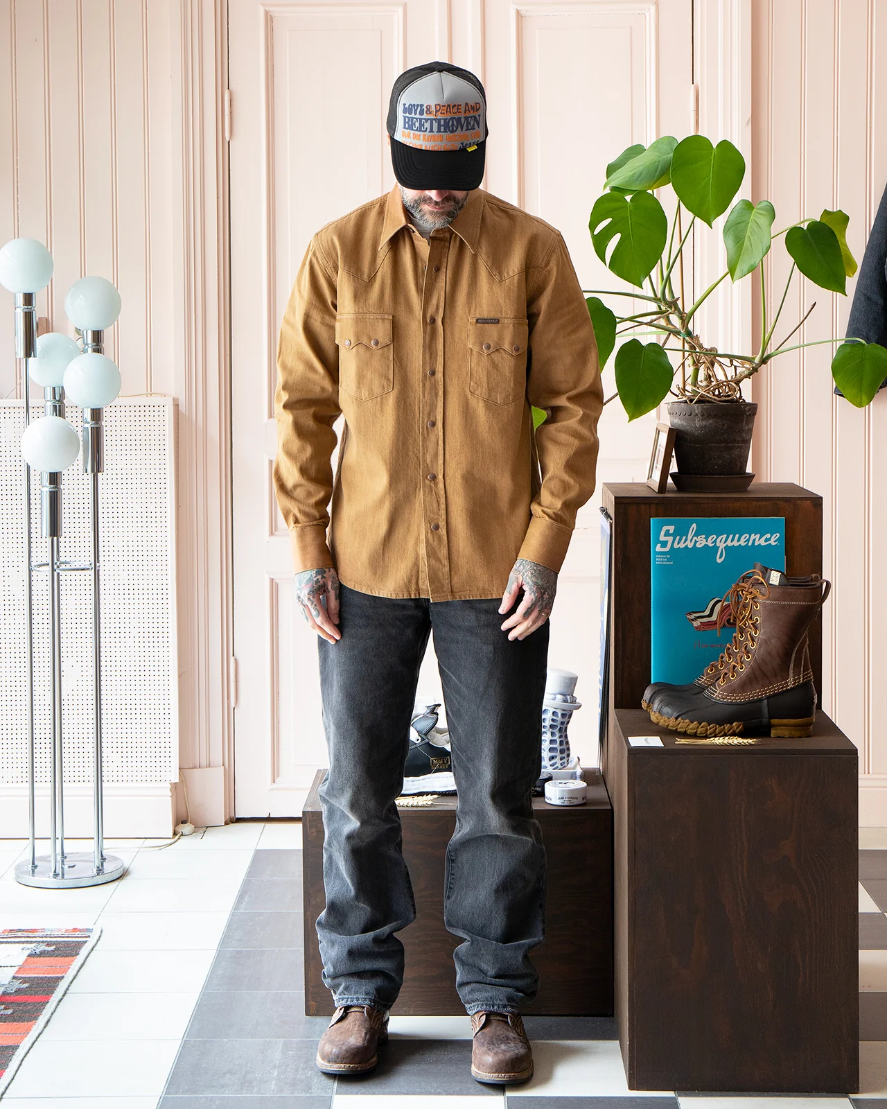Indigofera Ryman Denim Shirt, Carson Denim Beige, Rinsed - Image 2