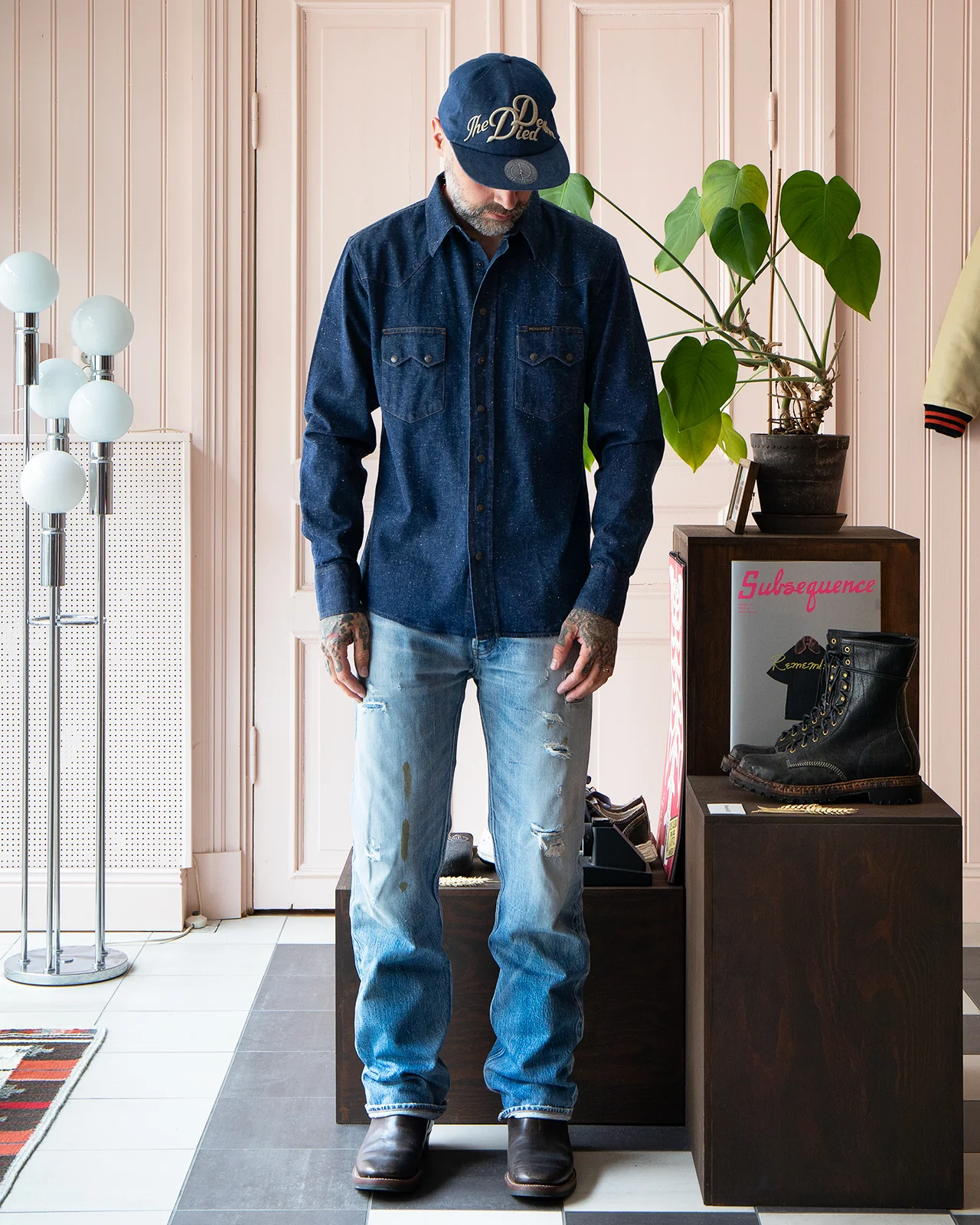 Indigofera Ryman Denim Shirt, Neppy Indigo - Image 2