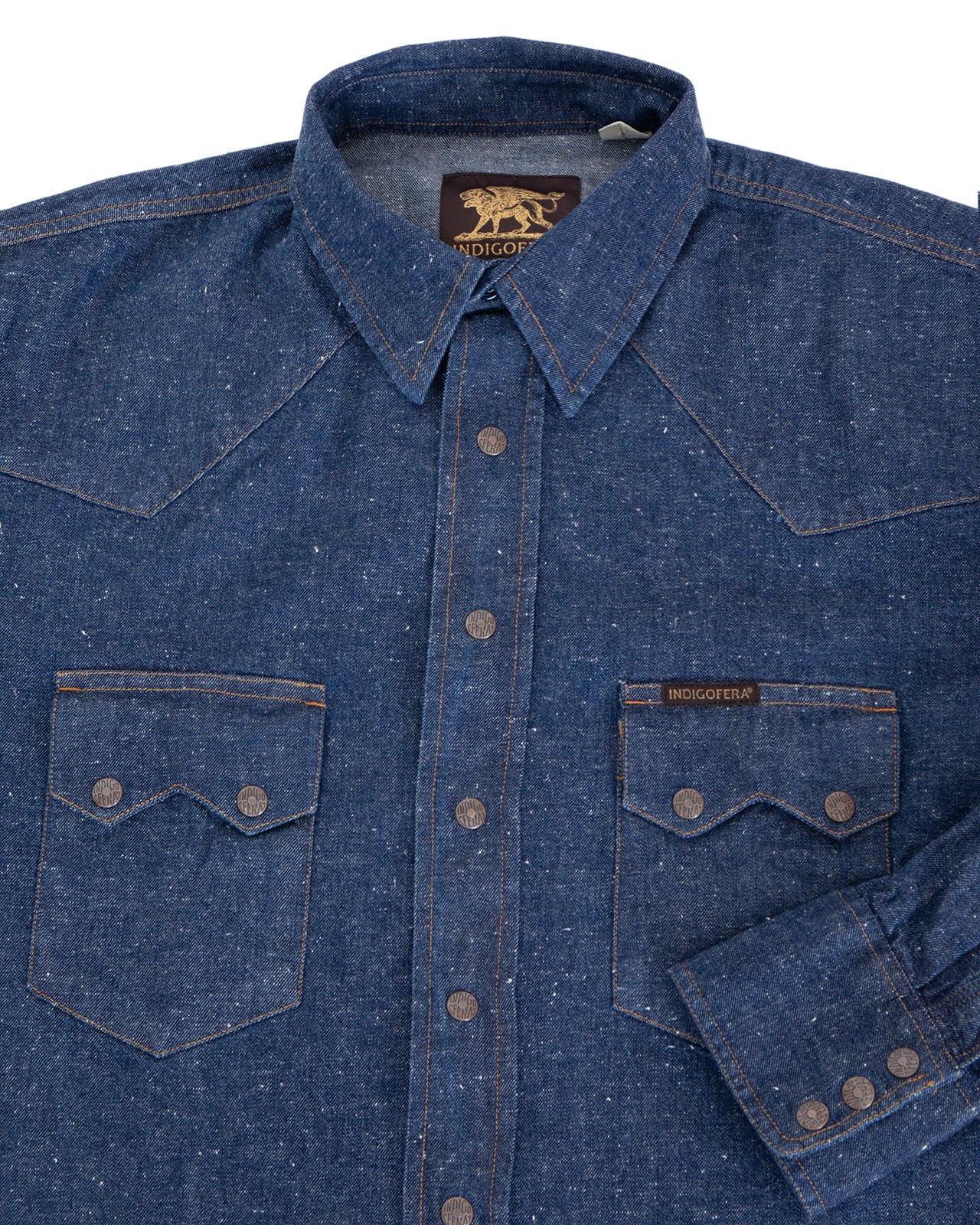 Indigofera Ryman Denim Shirt, Neppy Indigo - Image 3