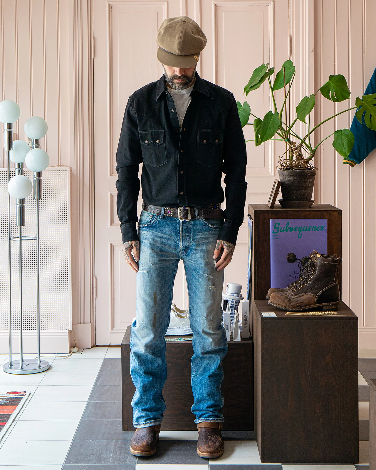 Indigofera Ryman Denim Shirt, Black Petaca Denim, Rinsed - Image 2