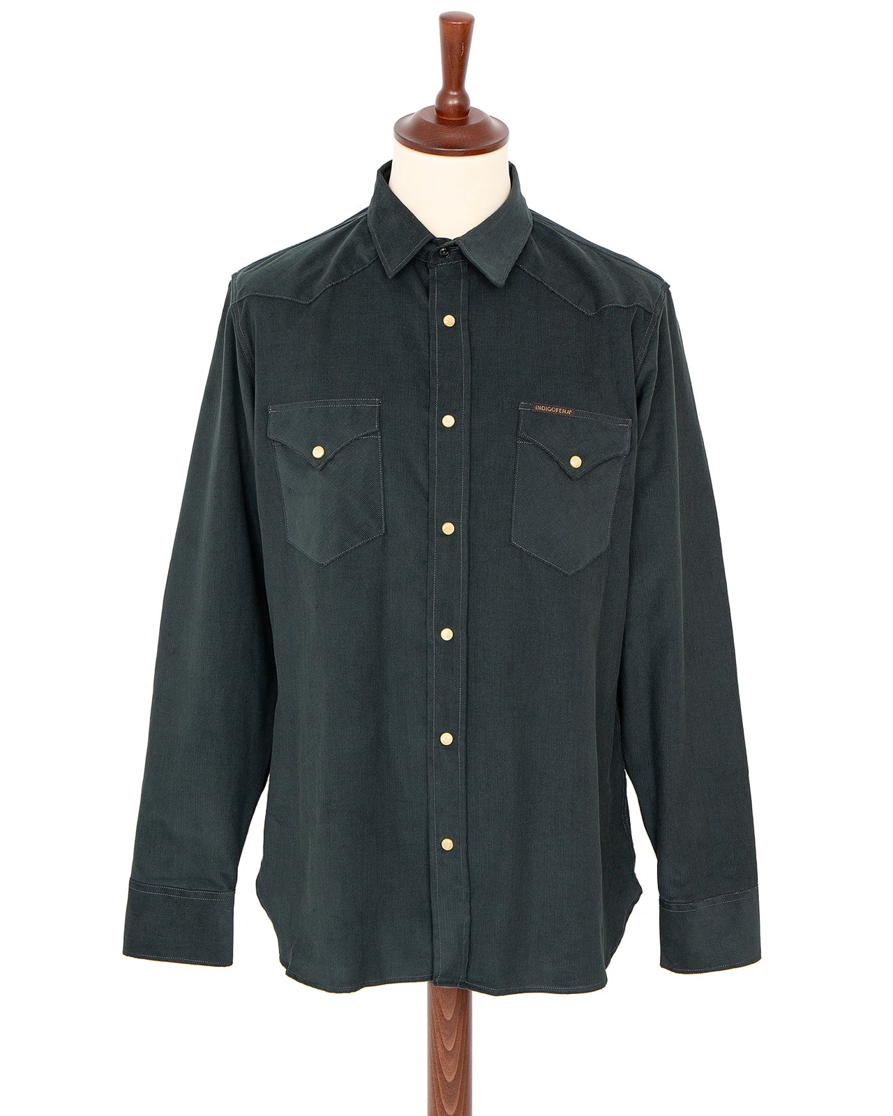 Indigofera Sideras Shirt, Corduroy, Petrol