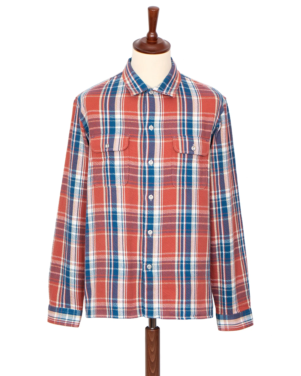 Indigofera Webster Shirt, Cotton Flannel, Blue/White/Pink