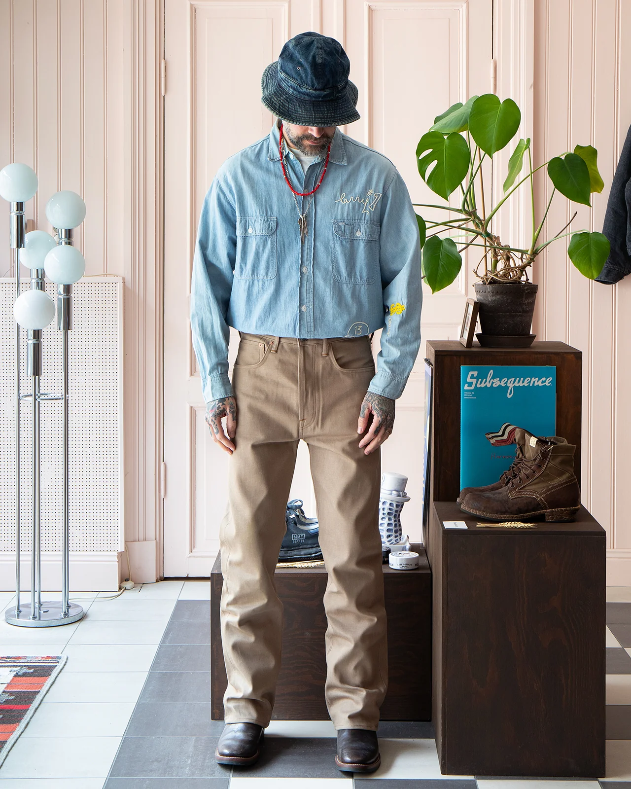 Indigofera Wyatt Jeans, Khaki Dusk Denim - Image 2