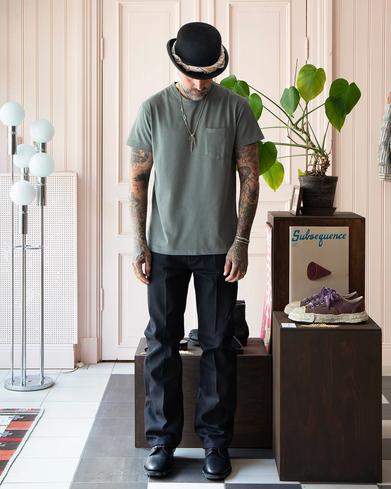 Indigofera Wyatt Jeans, Uneven Broken Twill, Black - Image 2