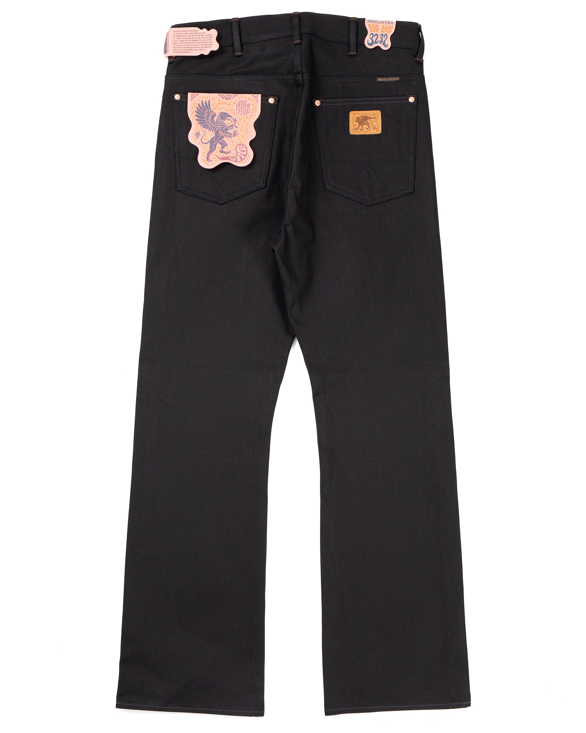 Indigofera Wyatt Jeans, Uneven Broken Twill, Black, Unwashed - Image 2