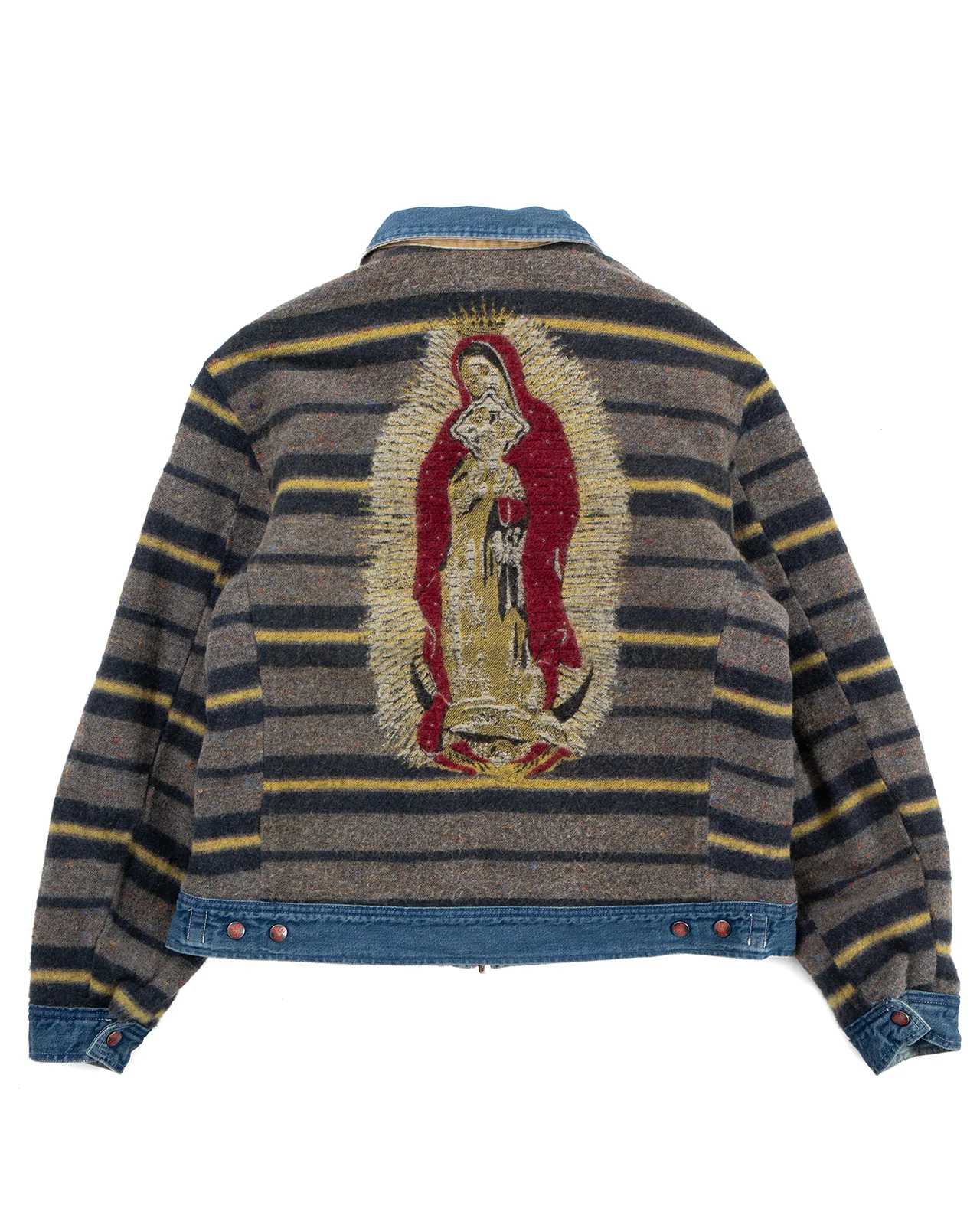 Kapital 11.5oz Denim Lining Reversible Zip Up Work Jacket (VIRGIN MARY) - Image 2