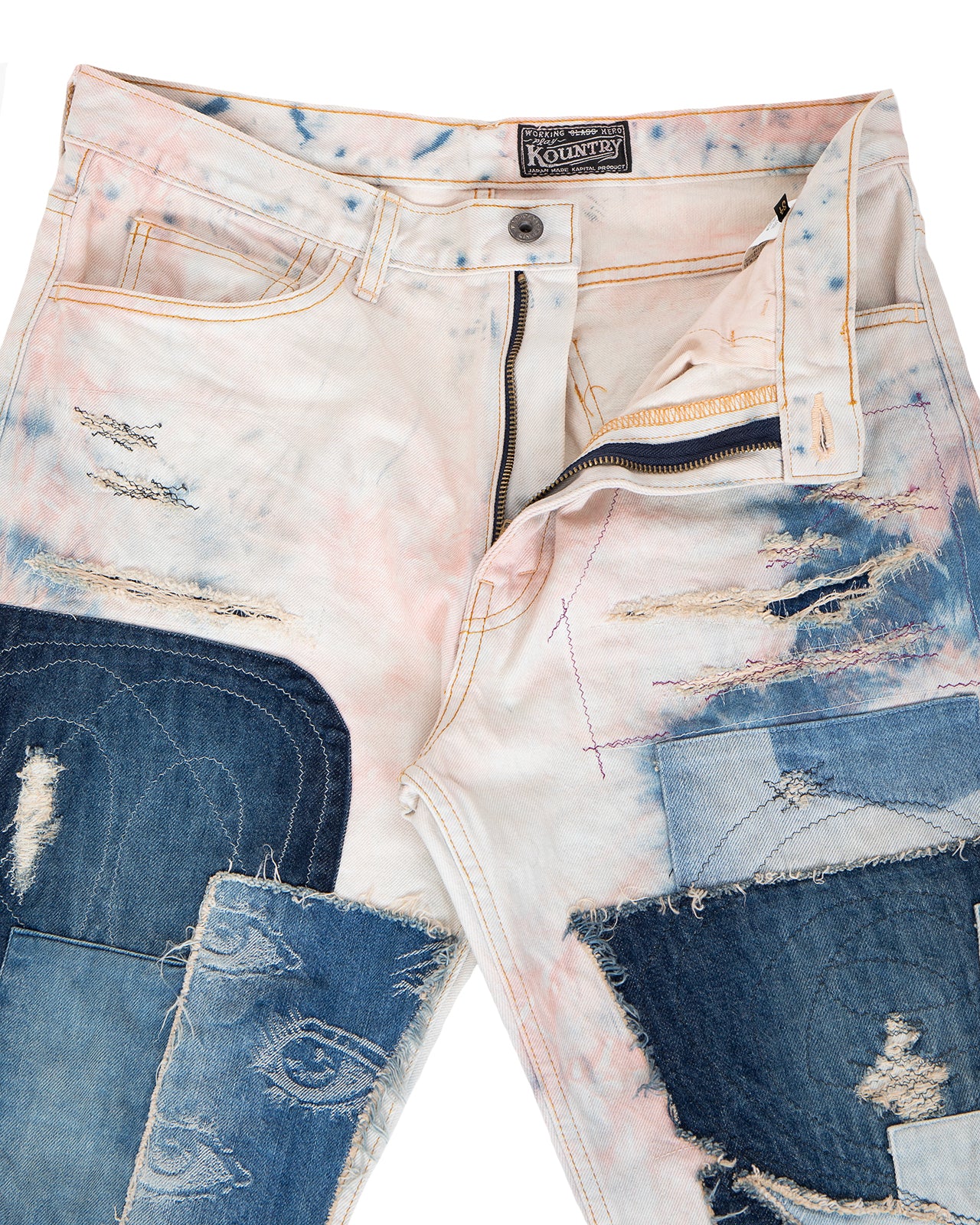 Kapital 14oz Denim 5P Die-Dye RAT-Flare Pants, Crazy Dixie Remake - Image 4