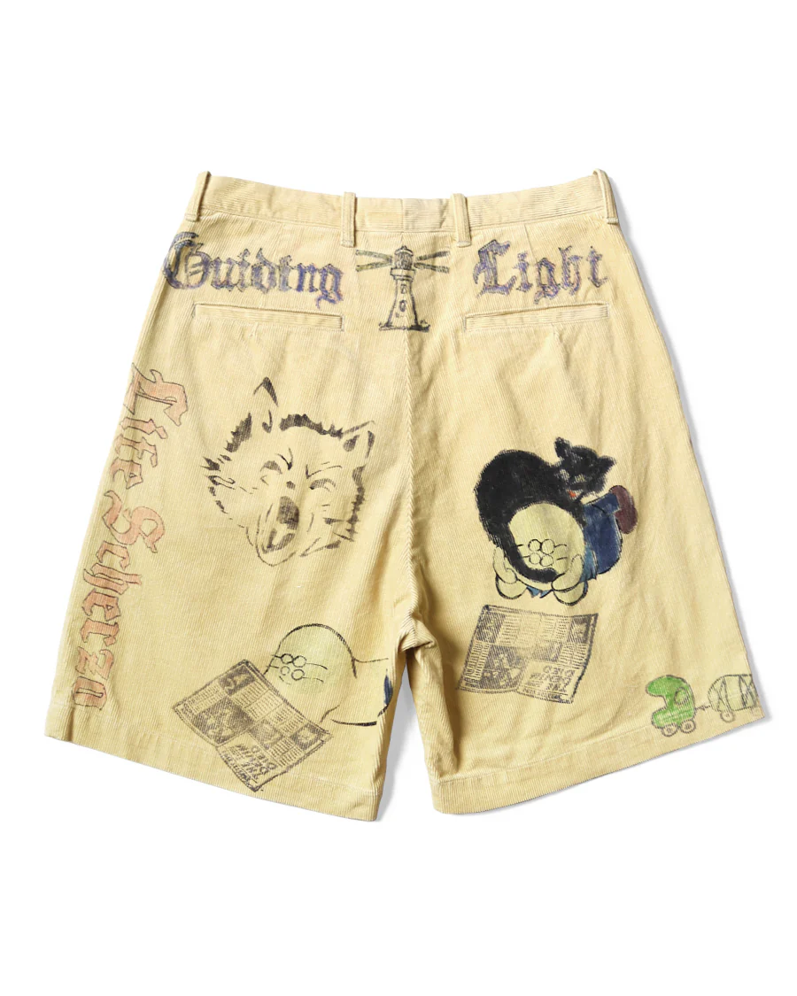 Kapital 14W Corduroy Ivy Short Pants, Memorial Paint Model - Image 3