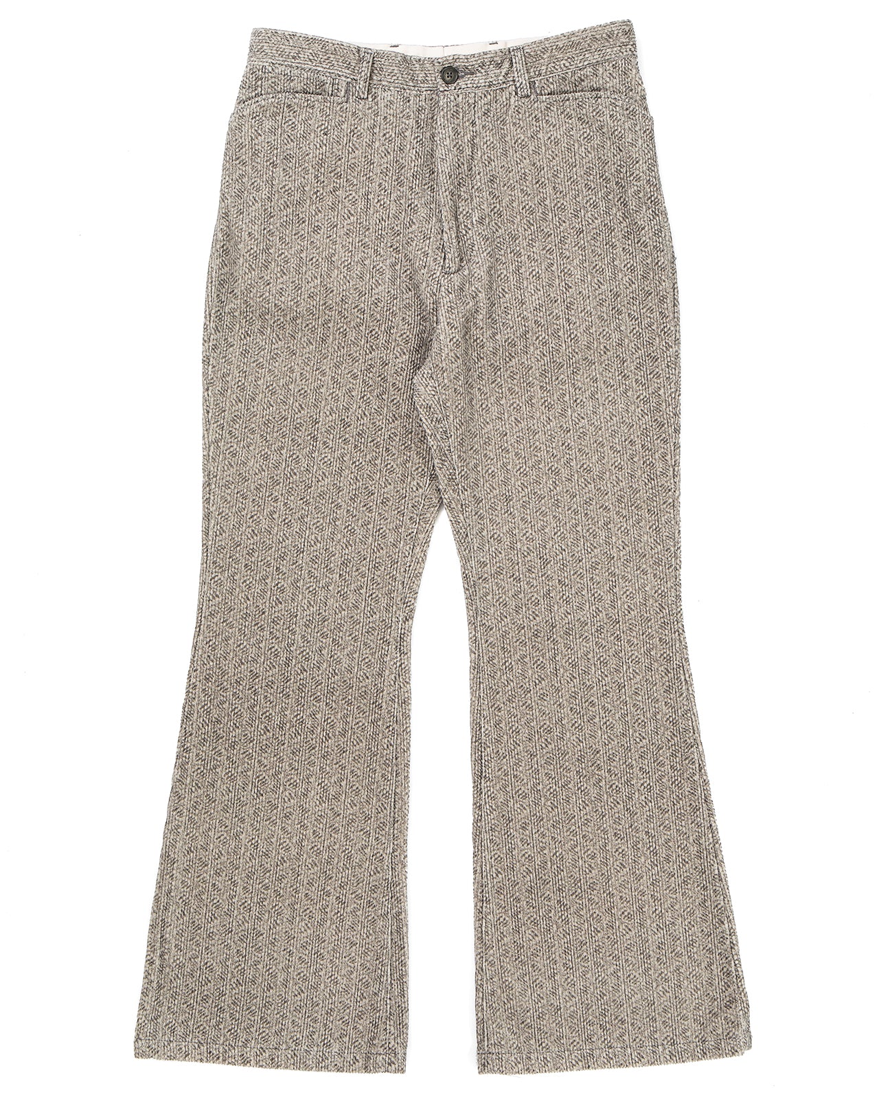 Kapital 8W Corduroy Dawson-Stripe Frisko Flare Pants, Grey