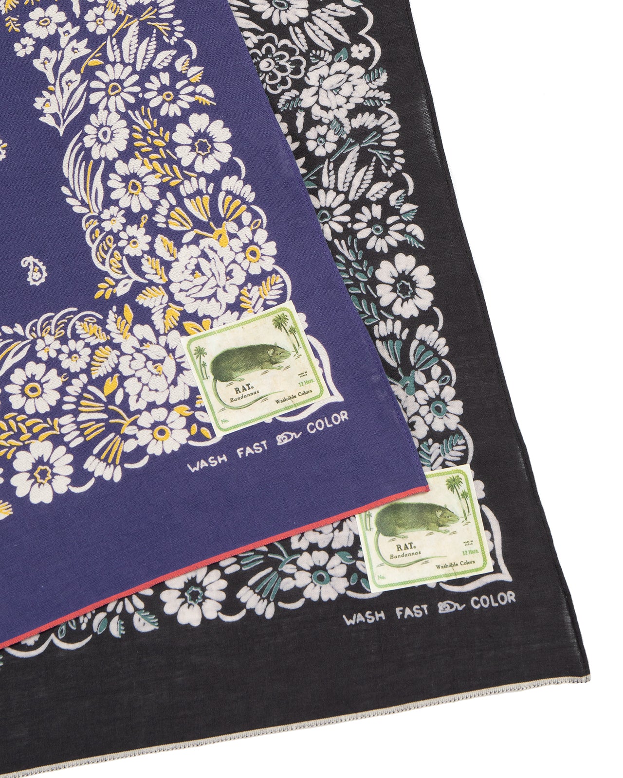 Kapital Fastcolor Selvedge Bandana, Churchill Garden, Purple - Image 2