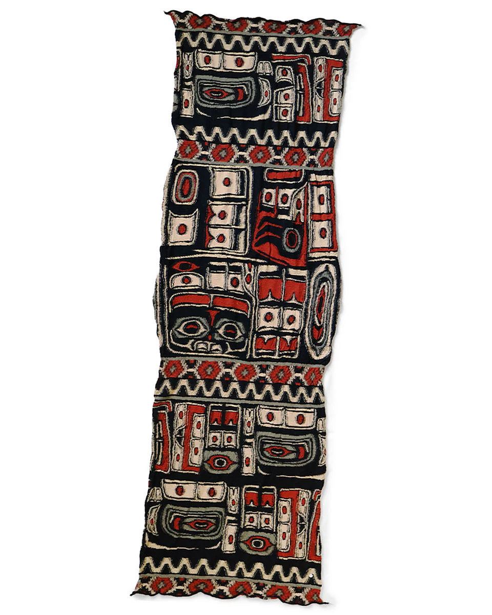 Kapital Fulling Wool Happy Scarf, Alaska Raven, Orange