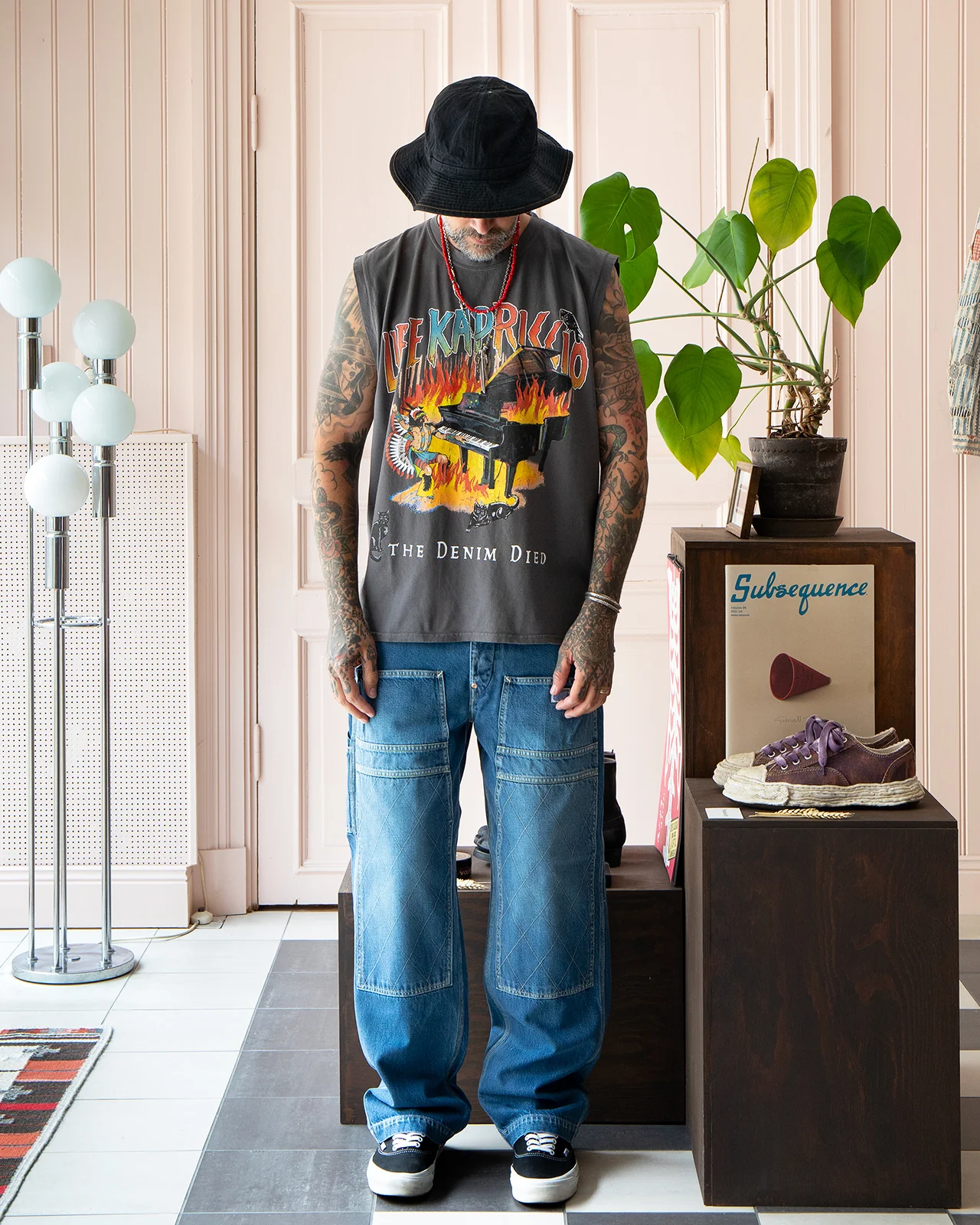 Kapital Jersey Non-Sleeve BIG-T, Burning Piano - Image 4