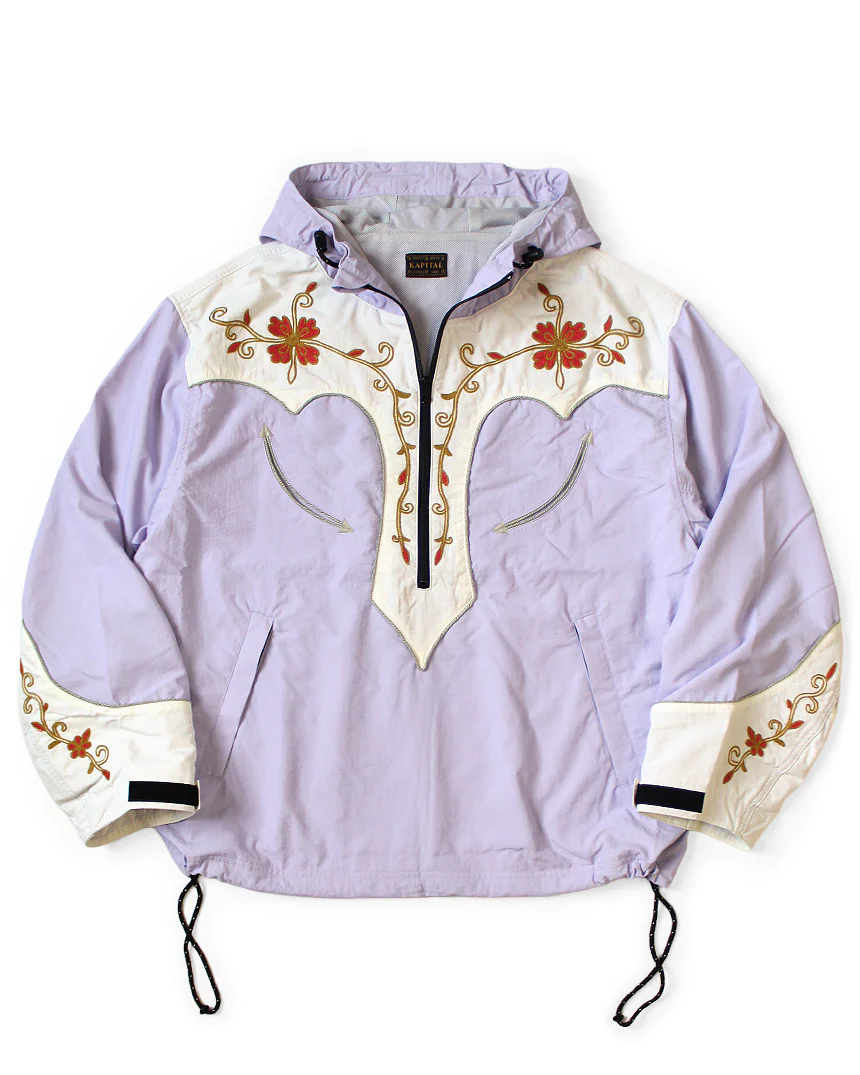 Kapital Nylon Taffta 2tones Tennessee Cactus Flower Parka, Purple