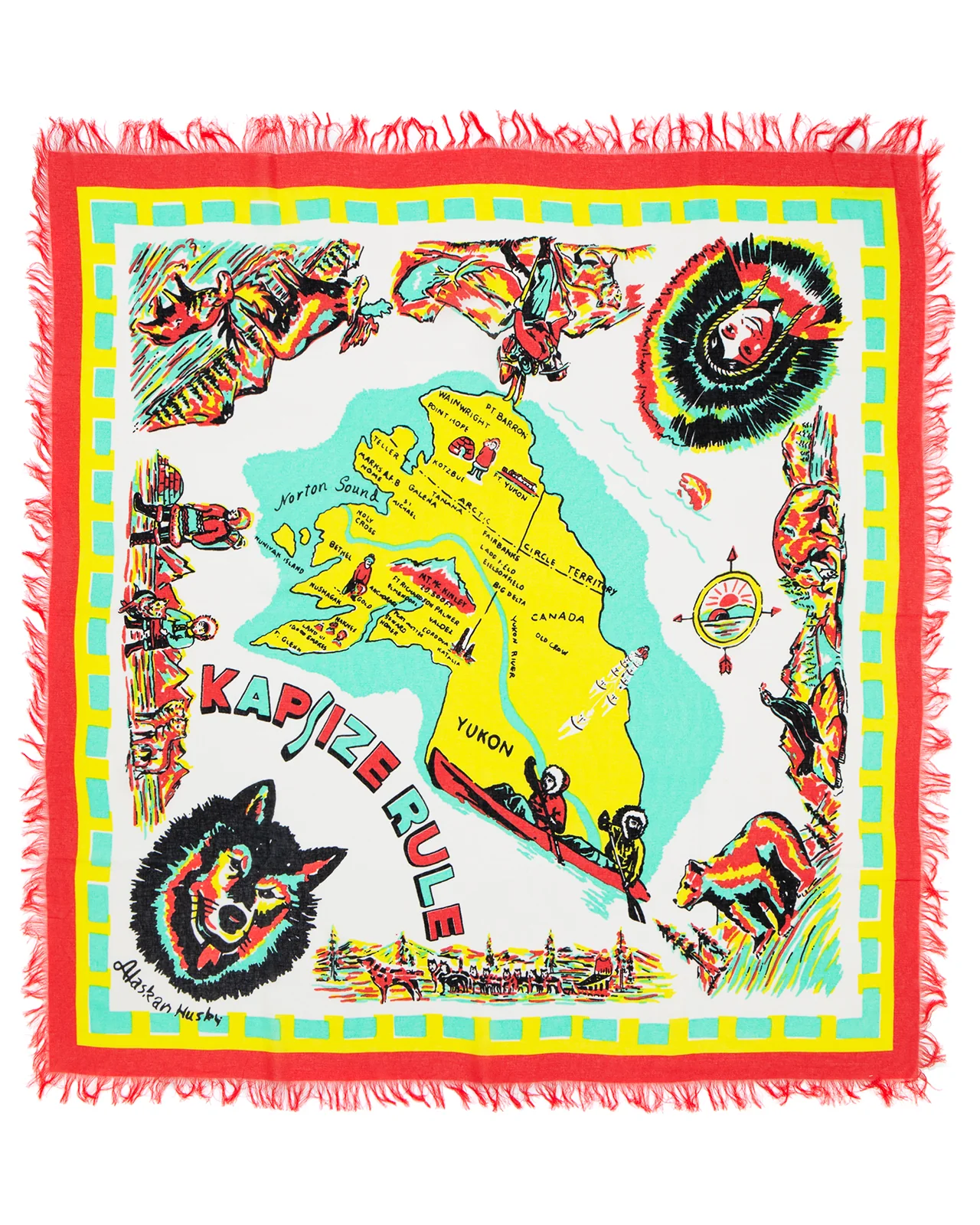Kapital Large Rayon Fringe Stole, Yukon Life Map