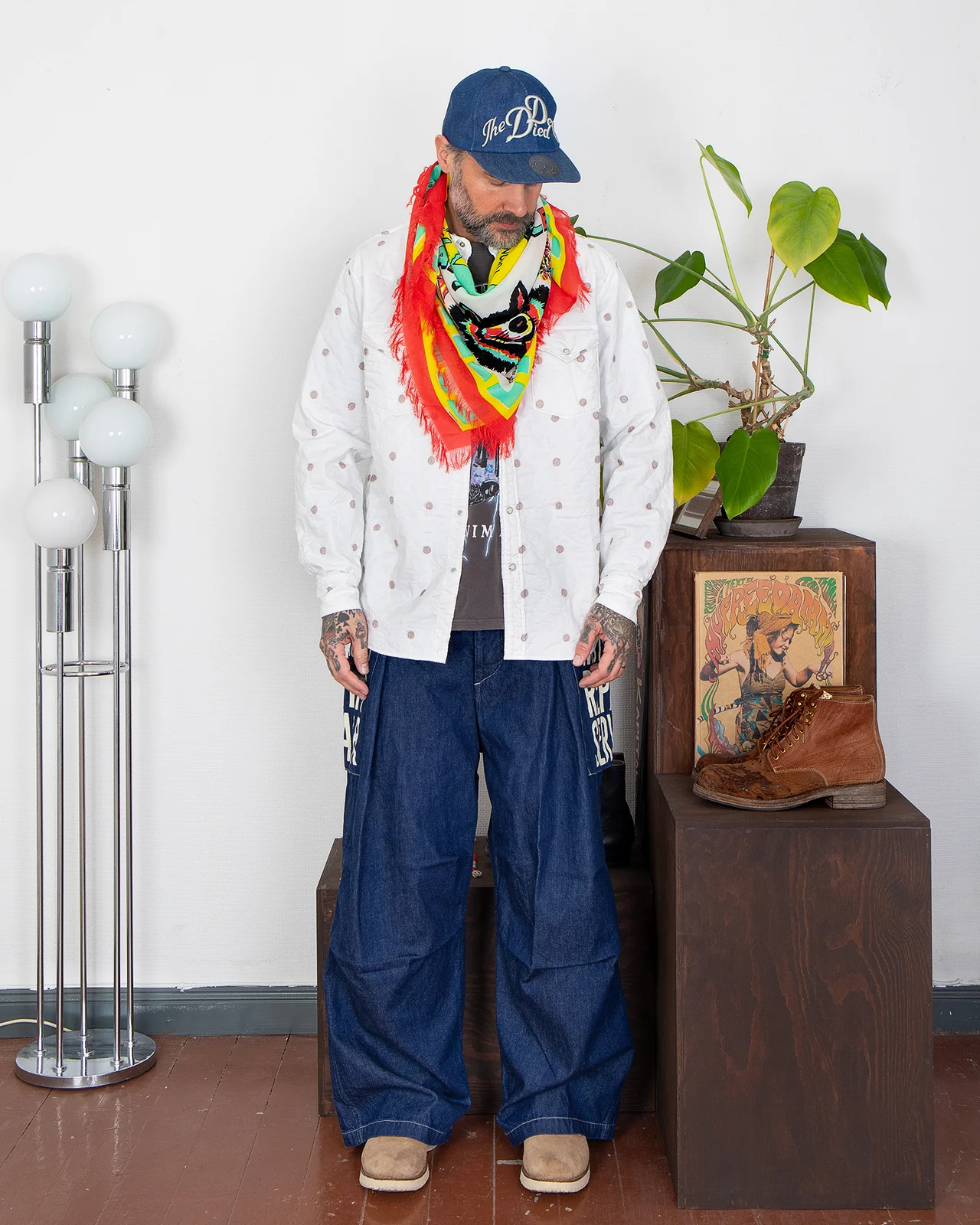 Kapital Large Rayon Fringe Stole, Yukon Life Map - Image 2