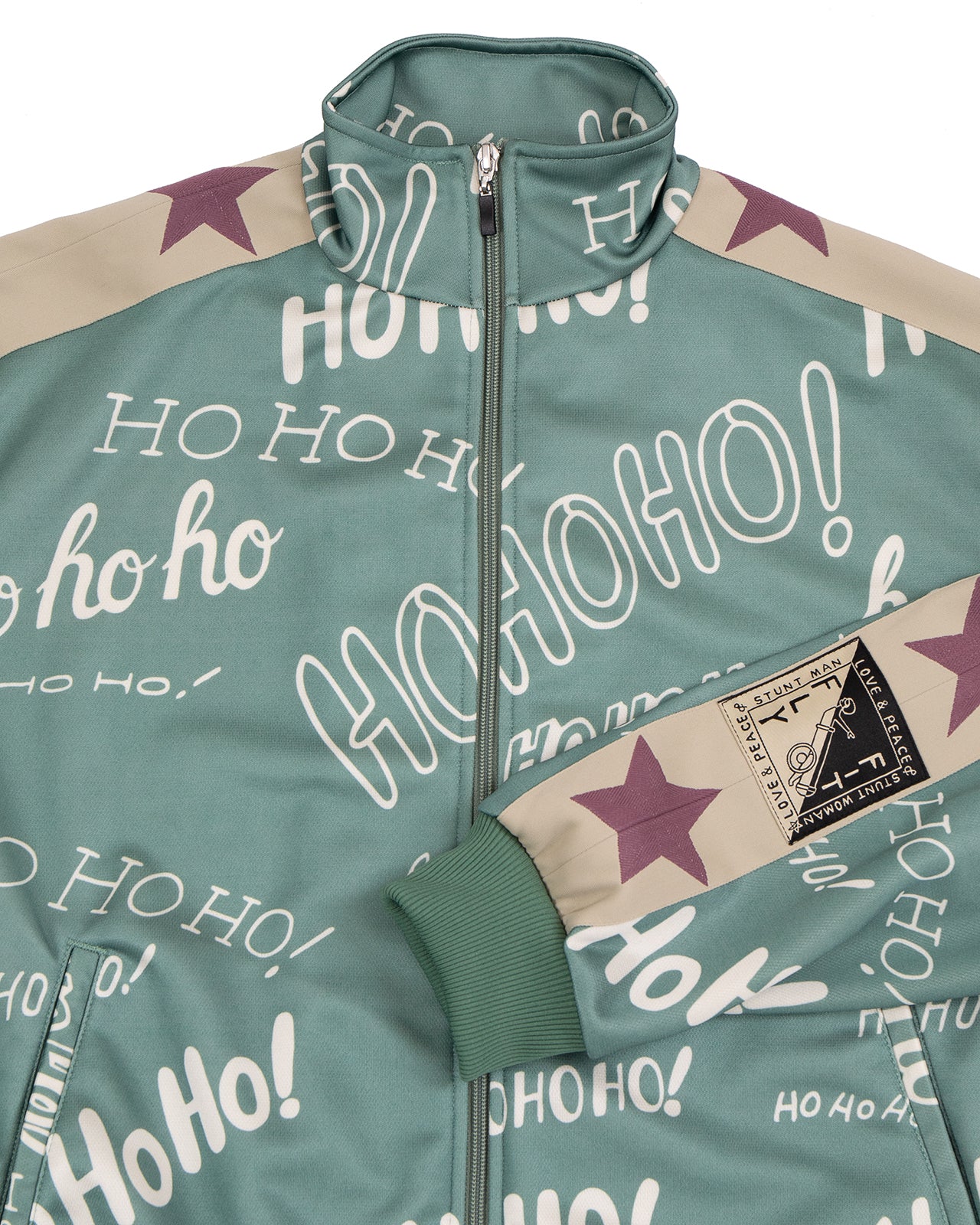 Kapital Smooth Jersey HO-HO-HO Track Jacket, Green - Image 3